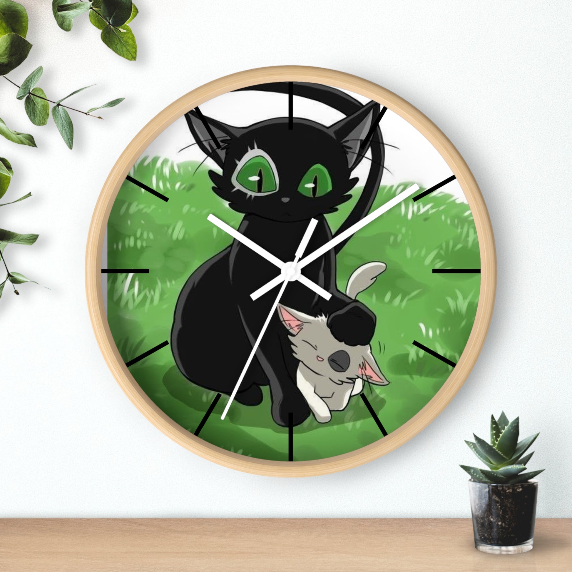 SUZUME Wall Clock, Anime Lover Home Decor, Kids Room Clock, Whimsical Clock Design, Pet Lover Gift