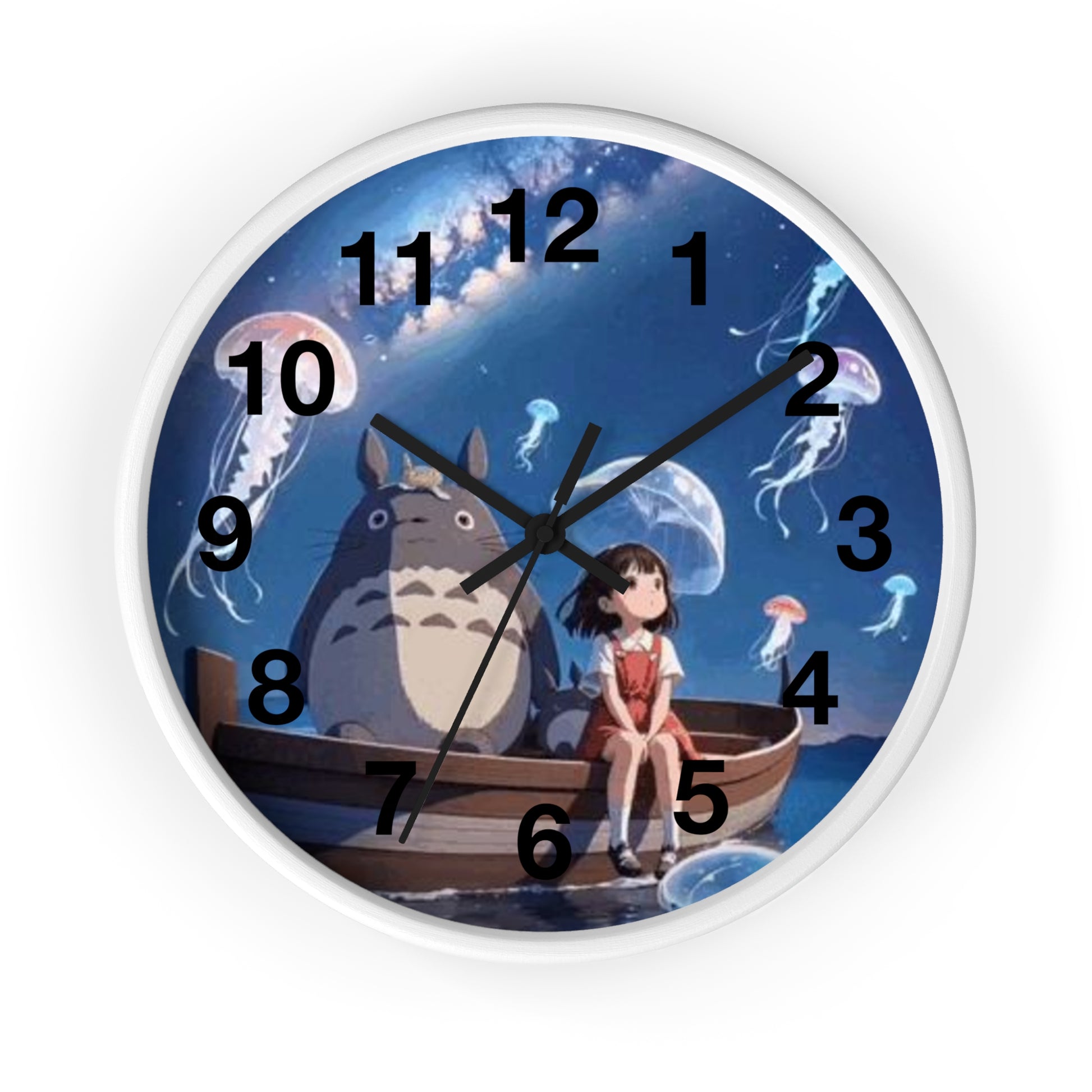 Whimsical Totoro Wall Clock - Anime Inspired Home Decor, Perfect Gift for Studio Ghibli Fans, Kid's Room Decor, Unique Clock