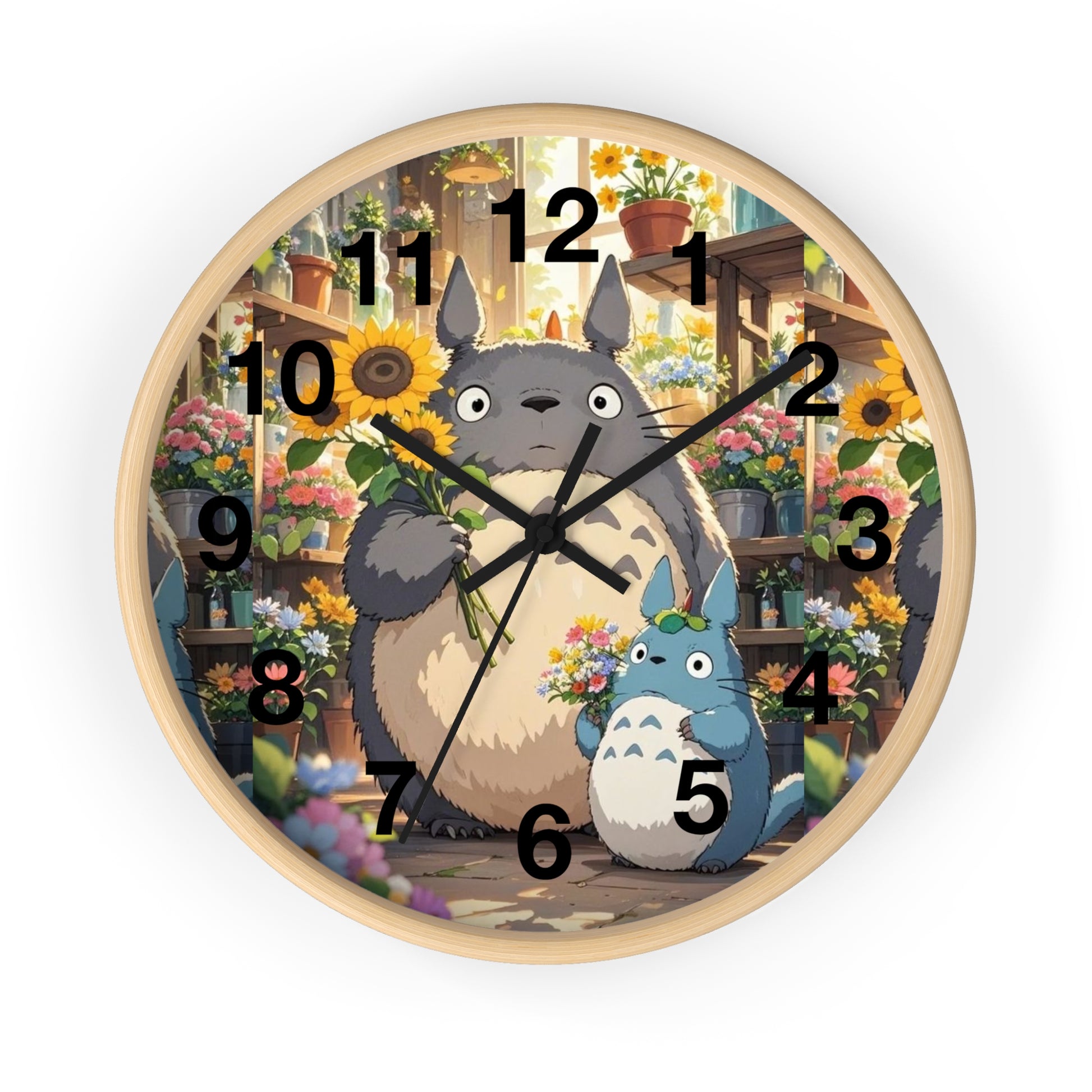 Whimsical Totoro Wall Clock – Cozy Home Decor for Anime Lovers, Gift for Birthdays, Nursery, Handmade Clock, Cute Wall Art
