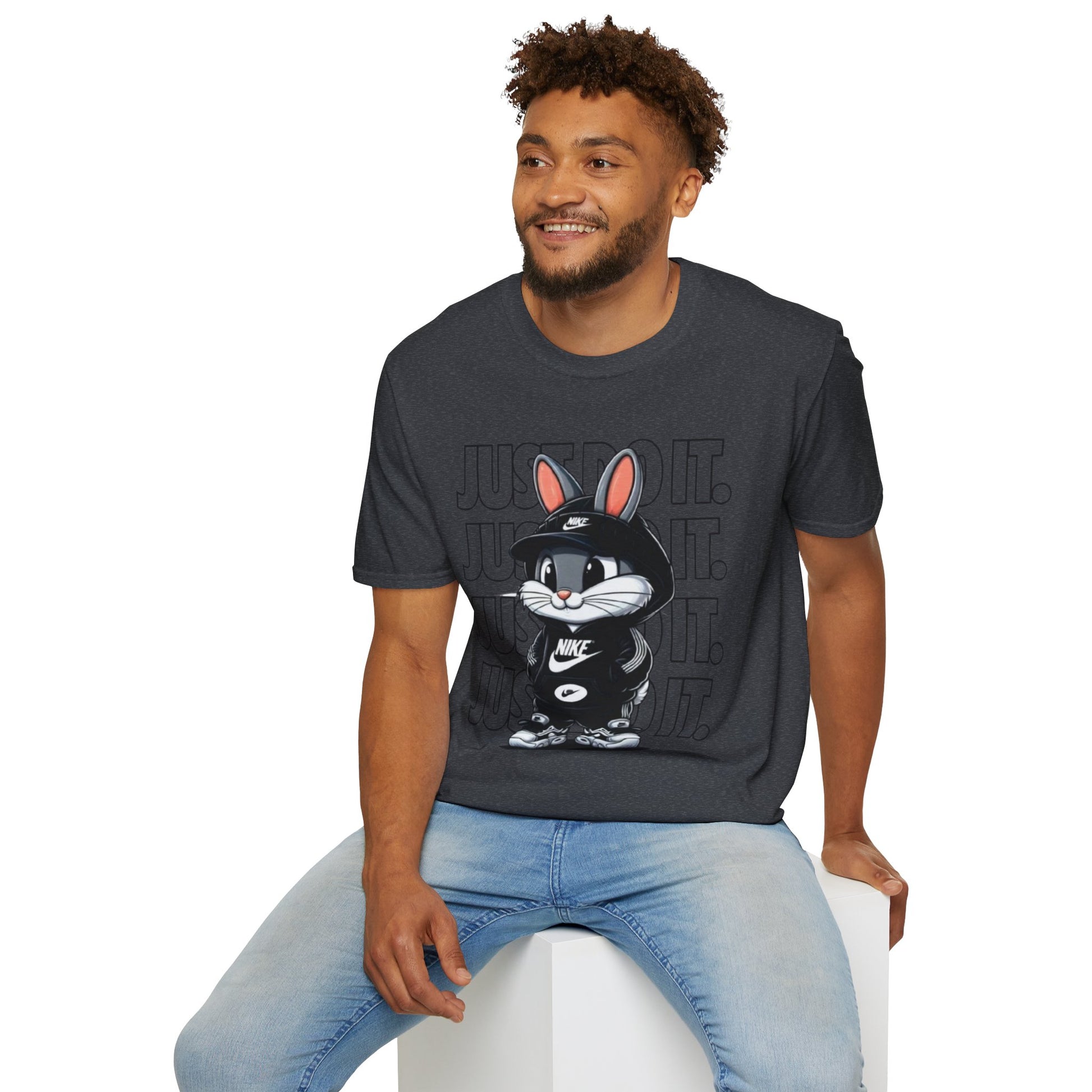 Cool Cartoon Bunny T-Shirt, Streetwear Tee, Casual Unisex Shirt, Gift for Kids & Teens, Perfect for Everyday Wear, Fun Graphic Top