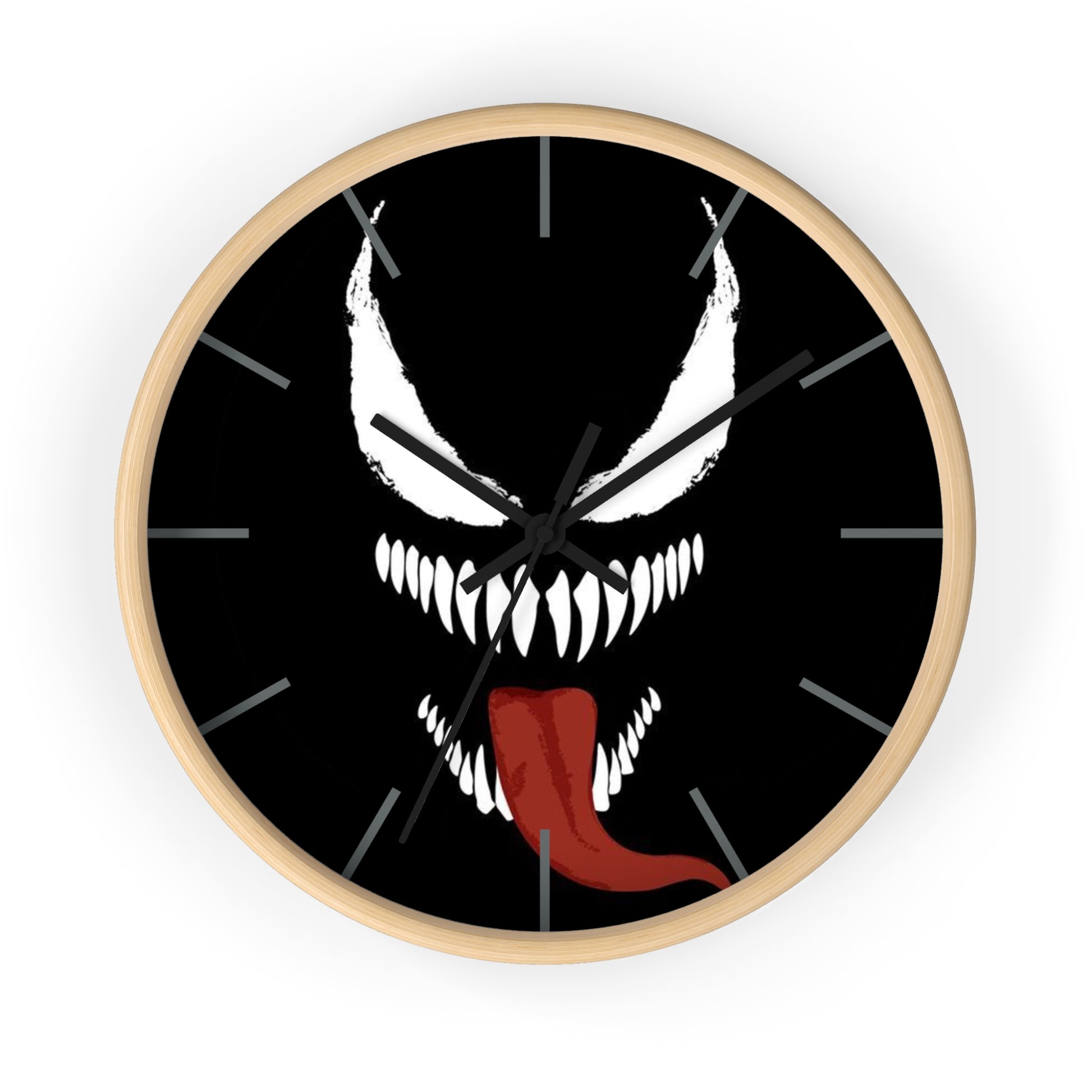 Venom-Inspired Wall Clock, Edgy Home Decor, Unique Gift for Fans, Geeky Office Wall Art, Halloween Decoration