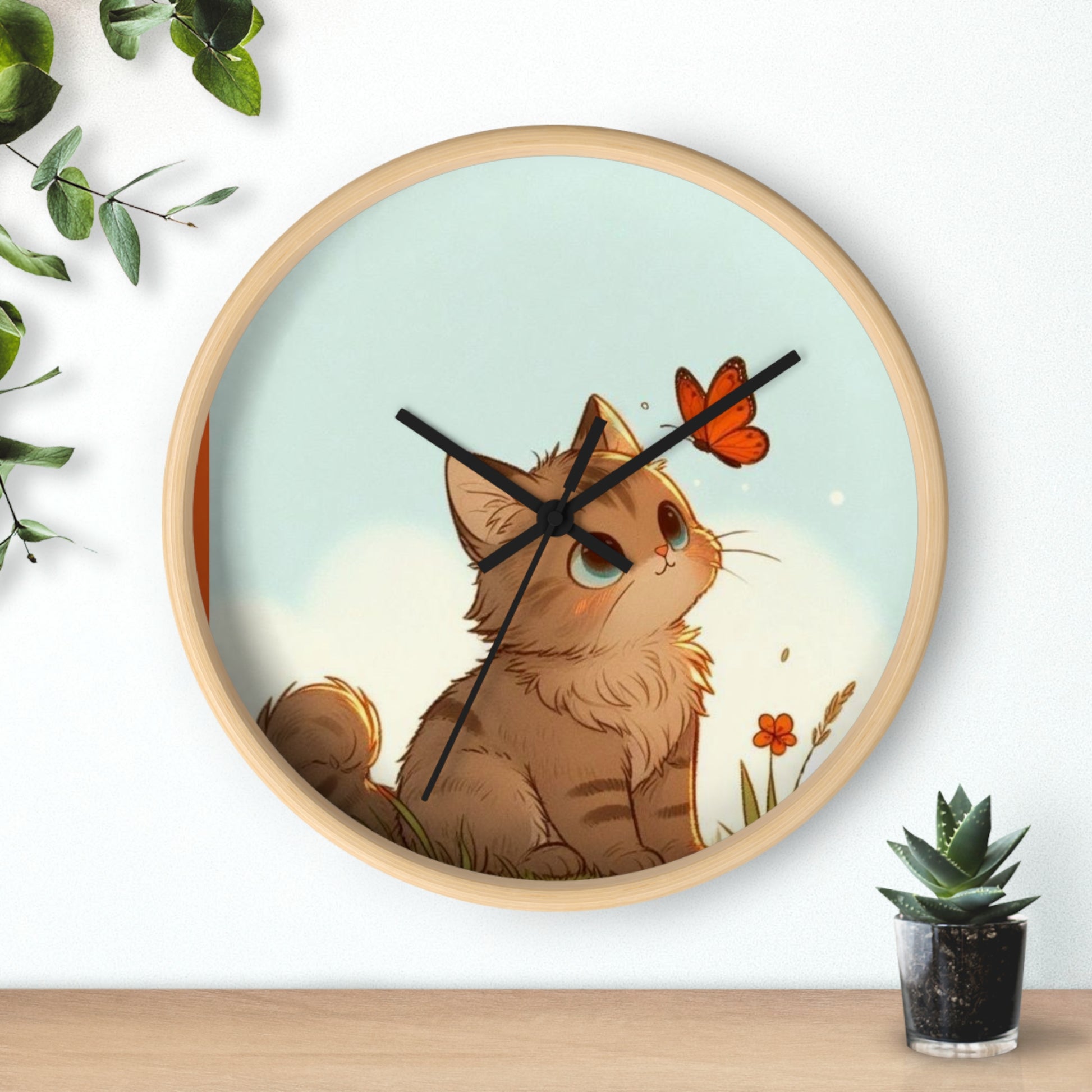 Whimsical Cat Wall Clock - Cute Home Decor, Cat Lover Gift, Nursery Wall Art, Pet-themed Clock, Birthday Gift
