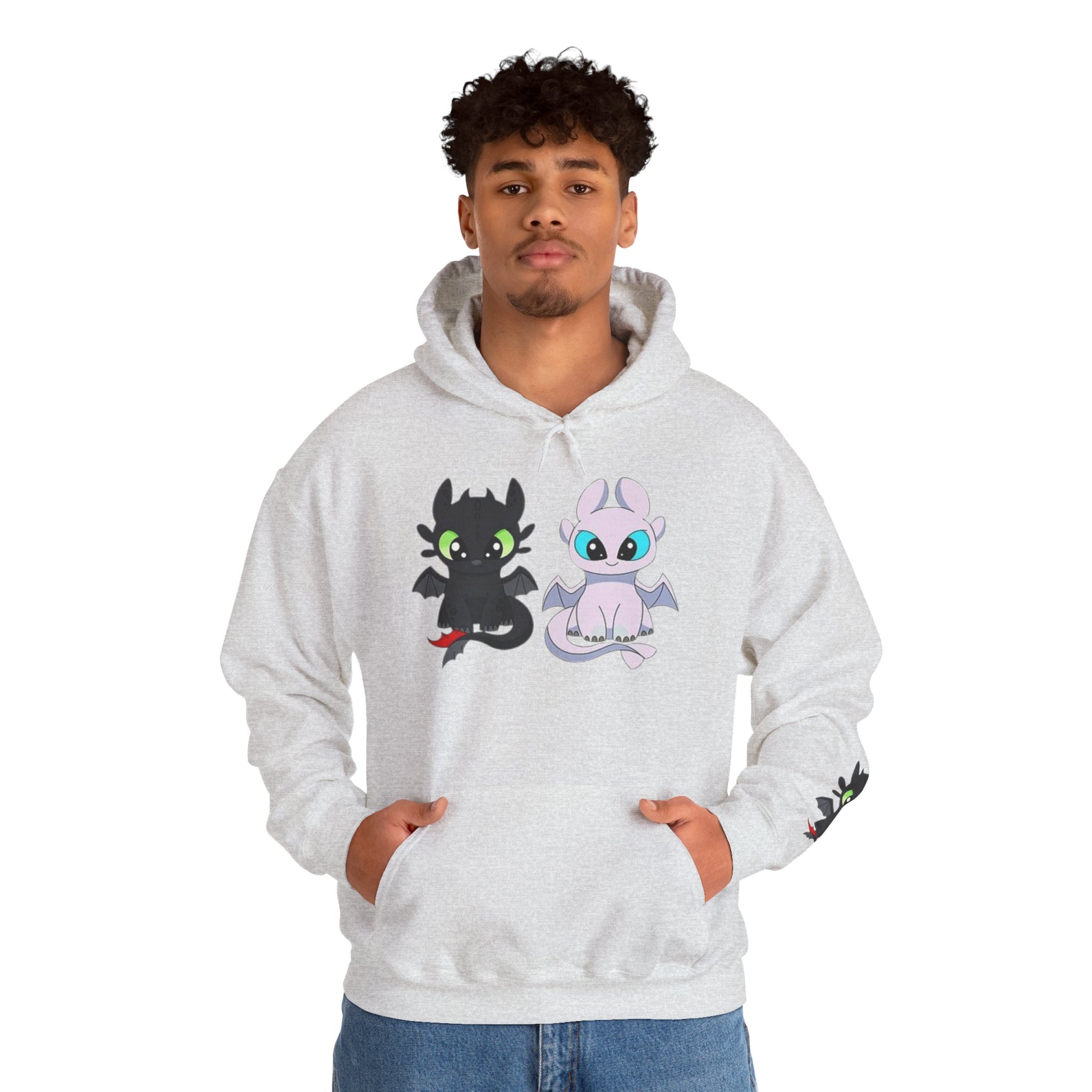 Cute Dragon & Monster Unisex Hoodie, Cozy Sweatshirt for Kids and Adults, Funny Gift for Halloween, Anime Lovers, Stylish Casual Wear
