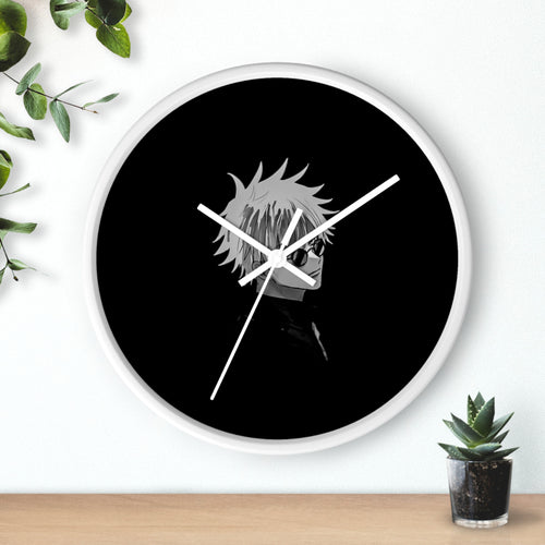 Anime Wall Clock, Black and White Clock for Room Decor, Gift for Otaku, Modern Timepiece, Unique Anime Art for Home, Stylish Wall Decor