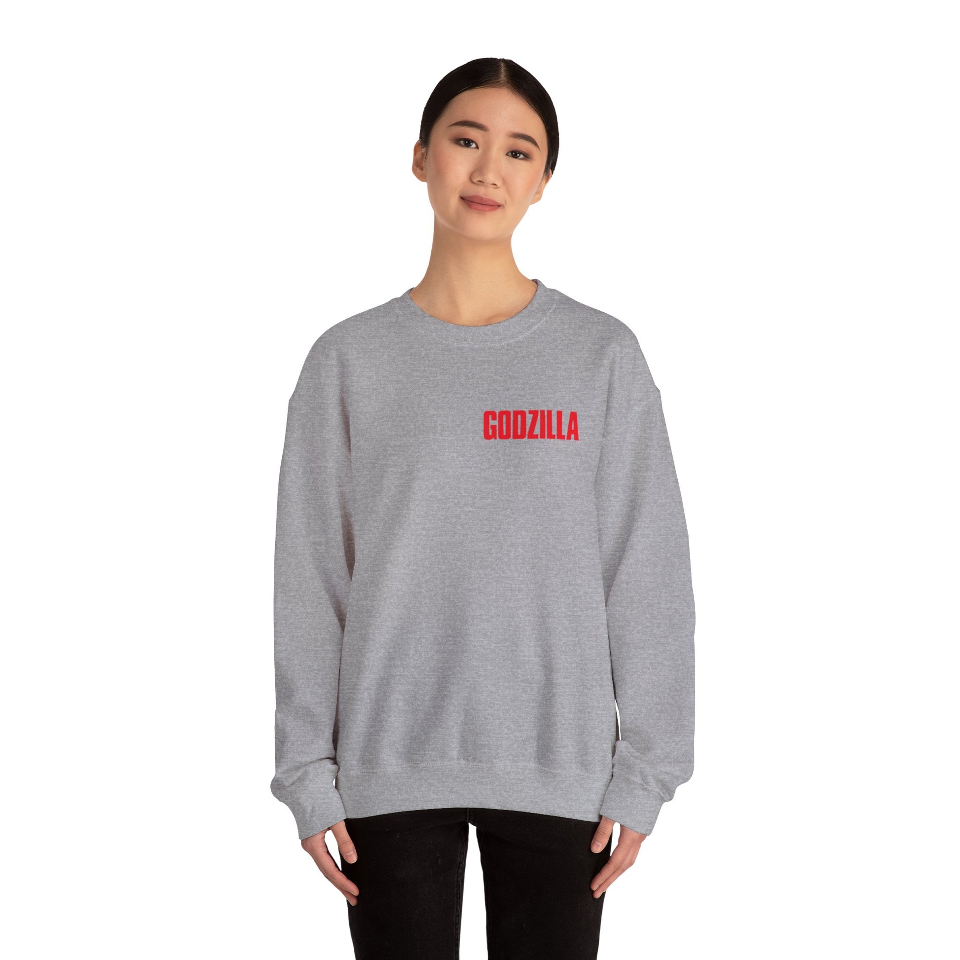Godzilla Unisex Heavy Blend Crewneck Sweatshirt, Casual Wear, Movie Merch, Gift for Fans, Cozy Layering for All Seasons, Unique Streetwear