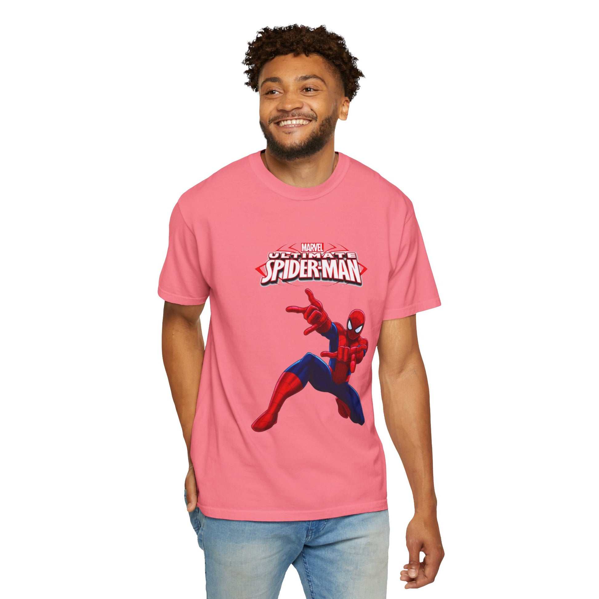 Marvel Spider-Man Unisex Garment-Dyed T-Shirt, Superhero Tee, Comic Fan Gift, Casual Wear, Birthday, Kids Clothing