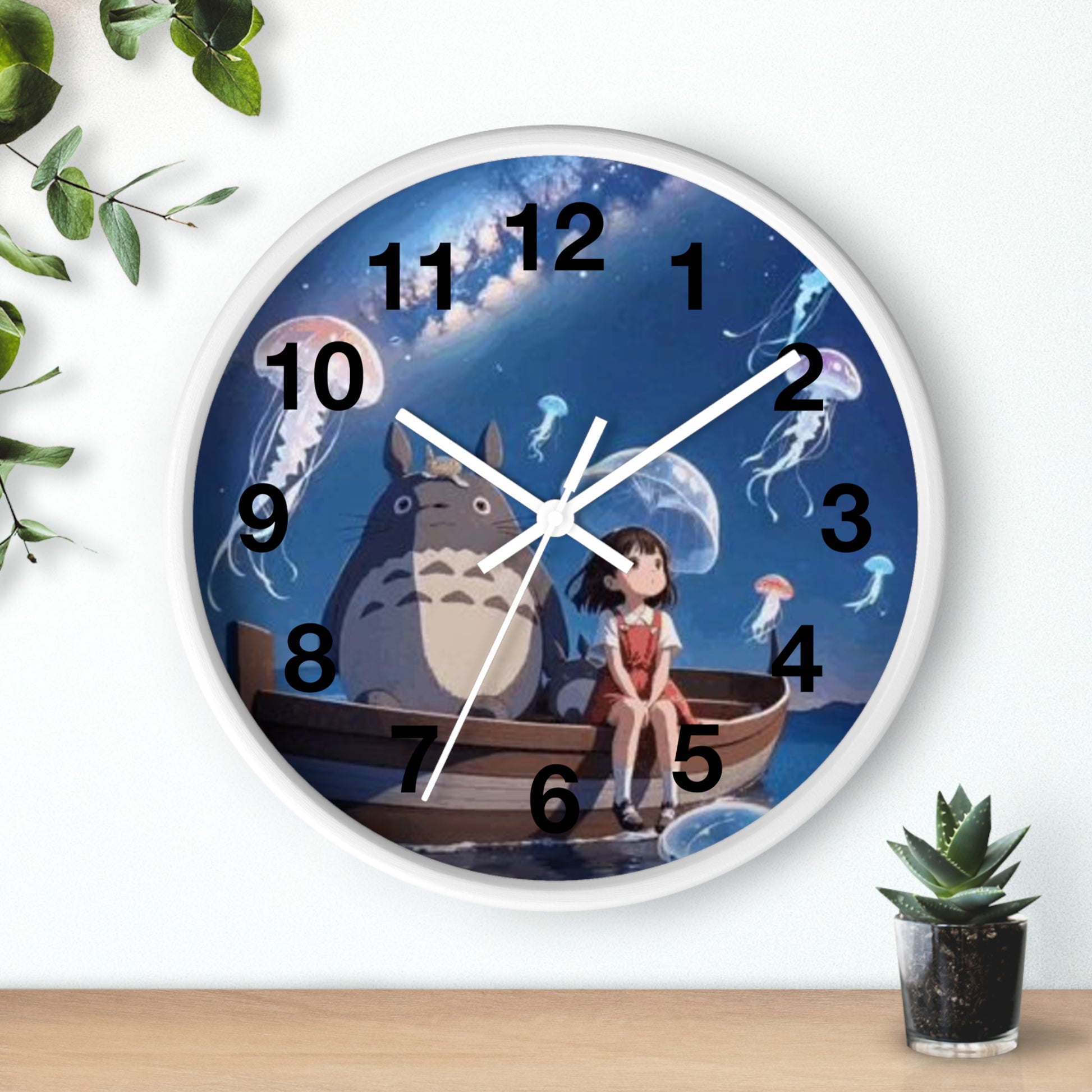 Whimsical Totoro Wall Clock - Anime Inspired Home Decor, Perfect Gift for Studio Ghibli Fans, Kid's Room Decor, Unique Clock