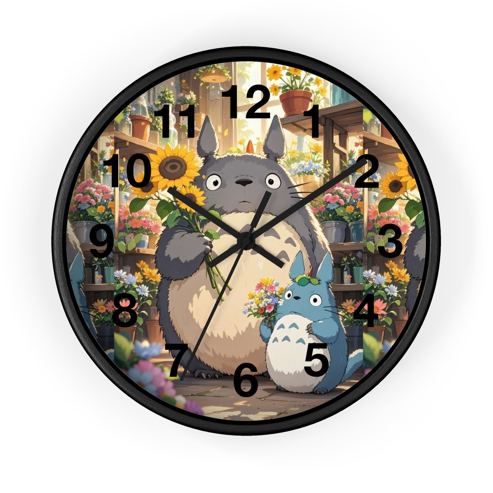 Whimsical Totoro Wall Clock – Cozy Home Decor for Anime Lovers, Gift for Birthdays, Nursery, Handmade Clock, Cute Wall Art