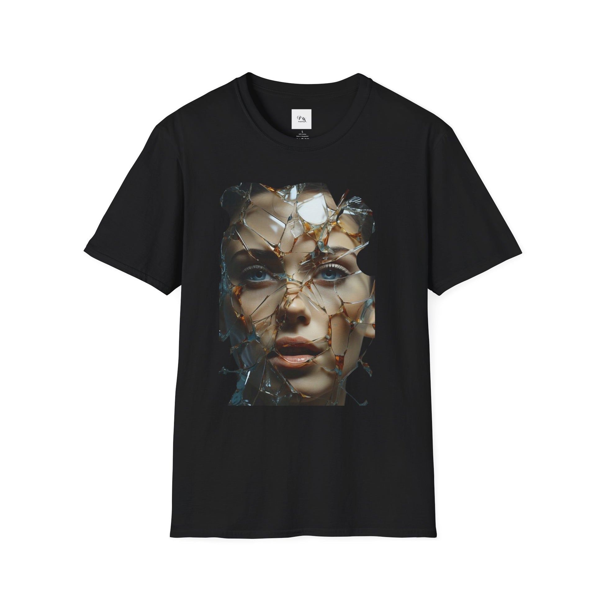 cool print Shattered Reflection T-Shirt, Artistic Graphic Tee, Trendy Unisex Shirt, Perfect Gift for Art Lovers, Unique Fashion Statement