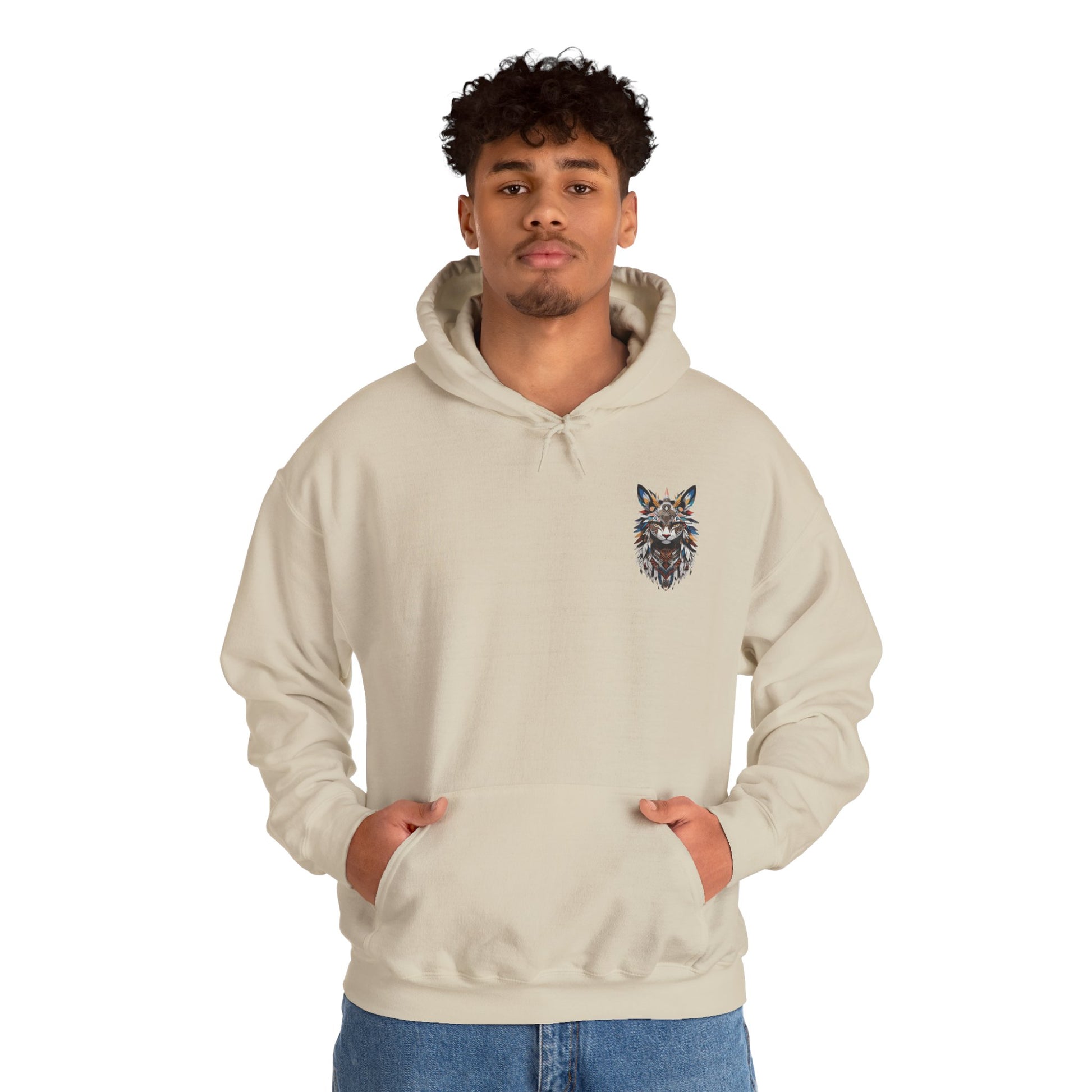 Bohemian Wolf Hooded Sweatshirt | Cozy Unisex Sweatshirt for Animal Lovers, Gift for Nature Enthusiasts, Hoodie for Fall