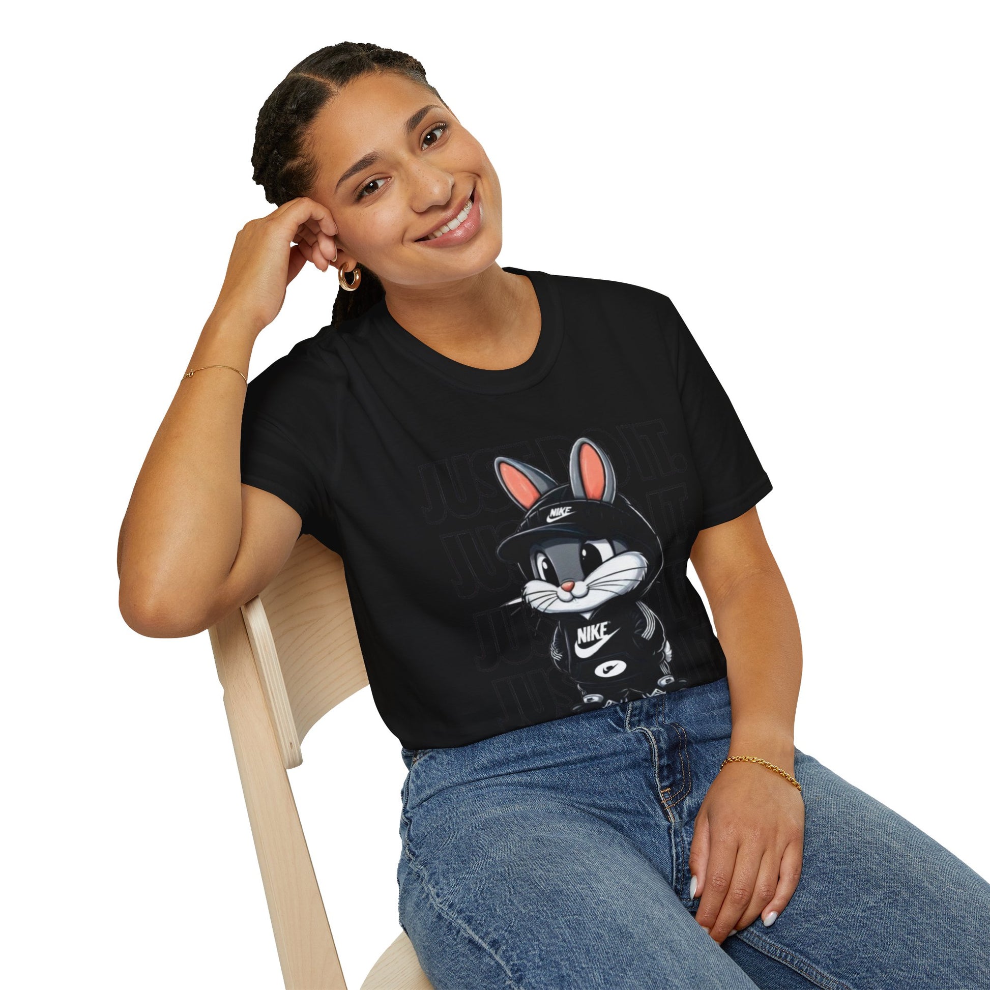 Cool Cartoon Bunny T-Shirt, Streetwear Tee, Casual Unisex Shirt, Gift for Kids & Teens, Perfect for Everyday Wear, Fun Graphic Top