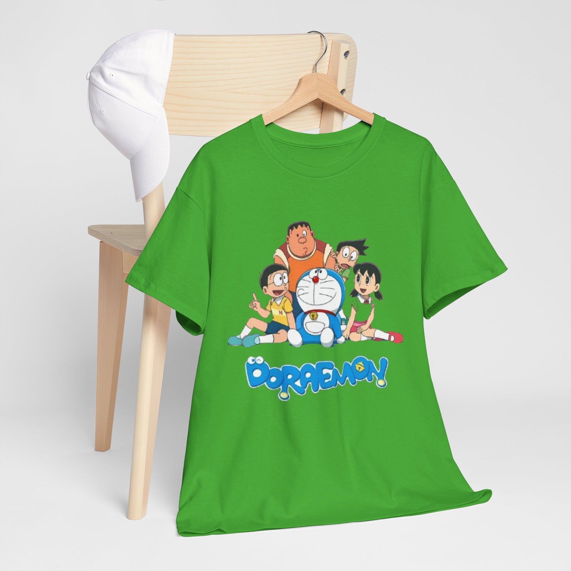 Doraemon Vintage Cartoon Unisex Tee - Nostalgic Gift for Fans, Oversized Cotton Shirt, Anime Merchandise, Casual Wear, Everyday Comfort