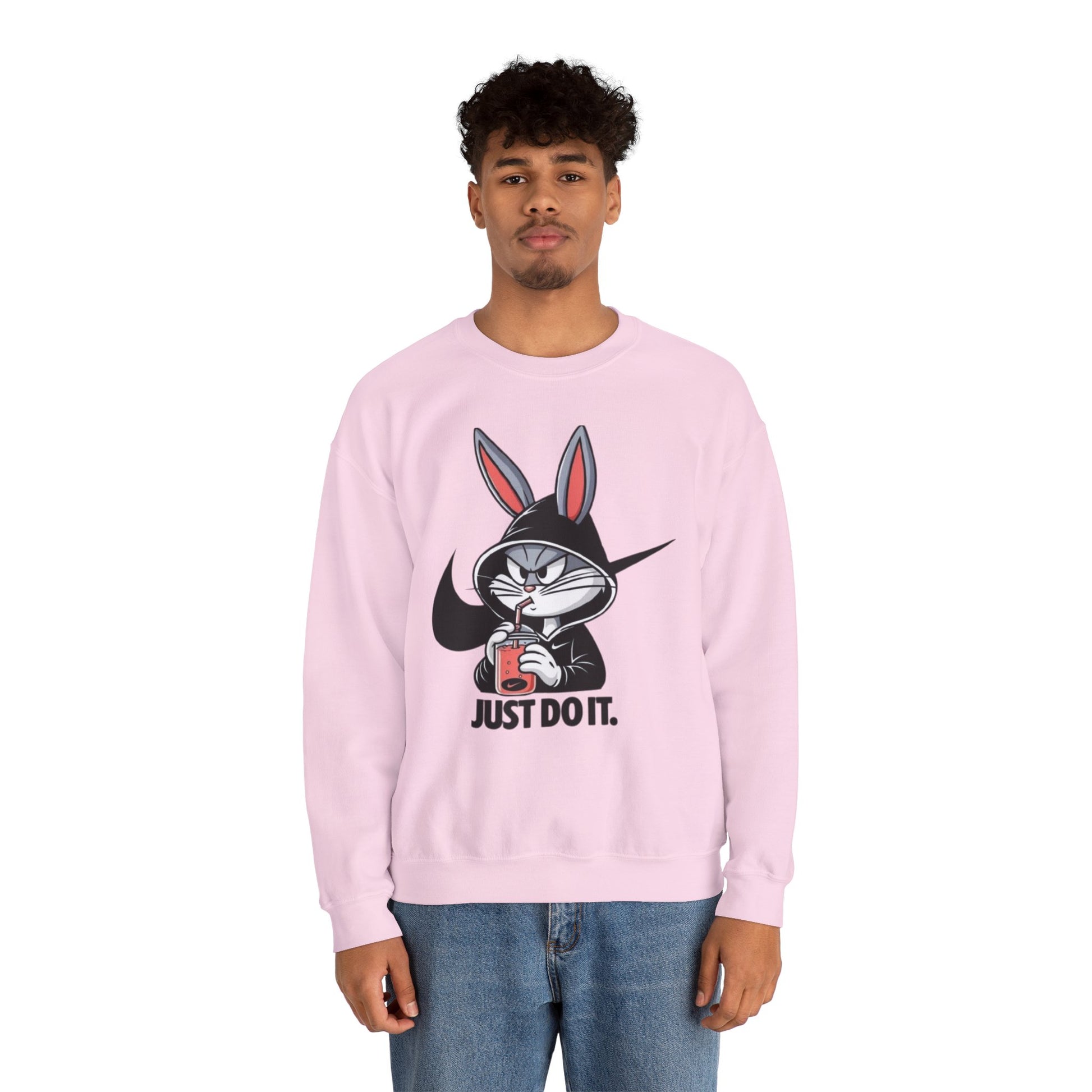 Cool Rabbit Crewneck Sweatshirt, Unisex Sweatshirt, Casual Hoodie, Gift for Him, Cozy Fashionwear