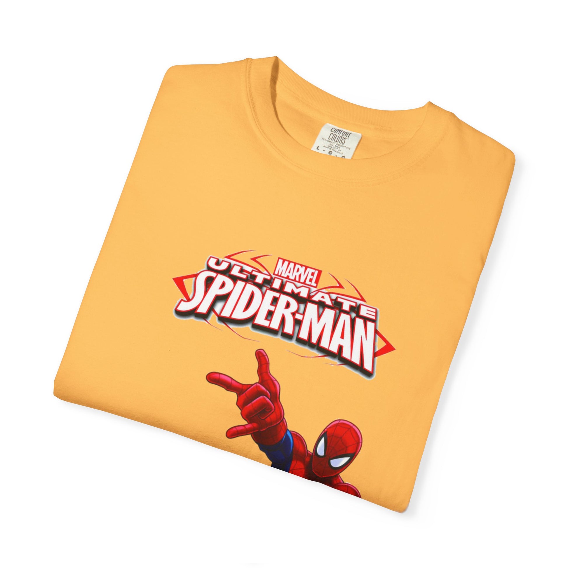 Marvel Spider-Man Unisex Garment-Dyed T-Shirt, Superhero Tee, Comic Fan Gift, Casual Wear, Birthday, Kids Clothing