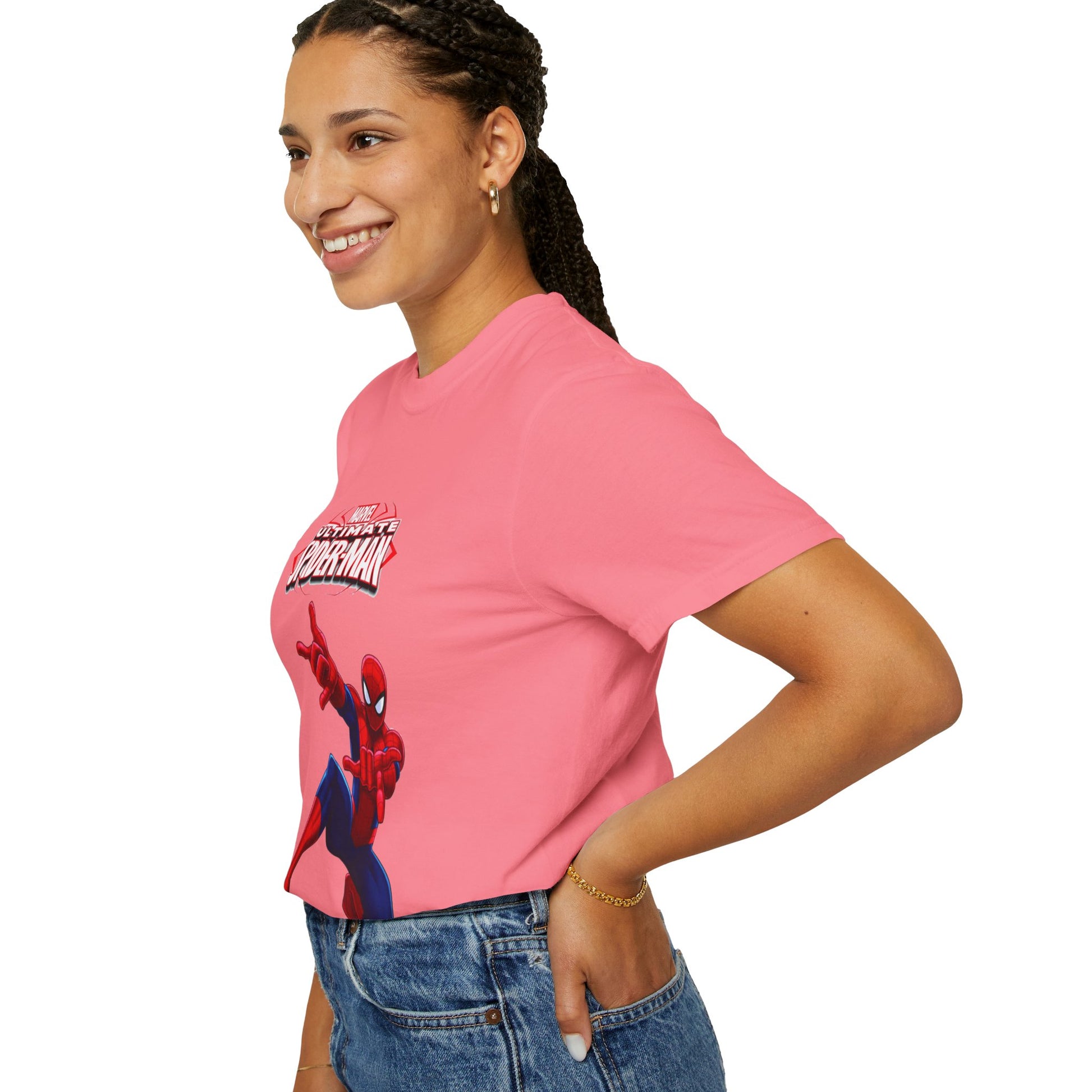 Marvel Spider-Man Unisex Garment-Dyed T-Shirt, Superhero Tee, Comic Fan Gift, Casual Wear, Birthday, Kids Clothing