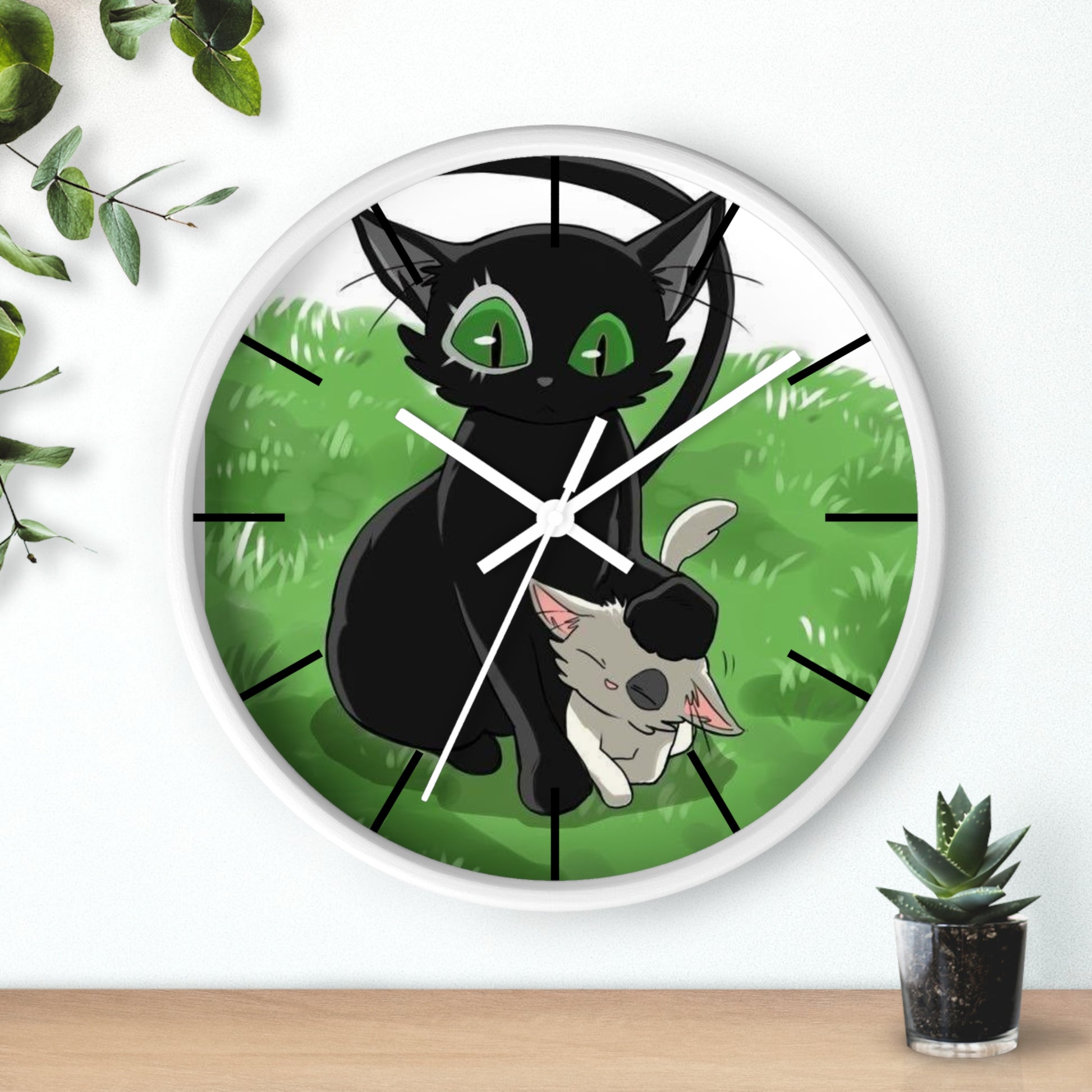 SUZUME Wall Clock, Anime Lover Home Decor, Kids Room Clock, Whimsical Clock Design, Pet Lover Gift