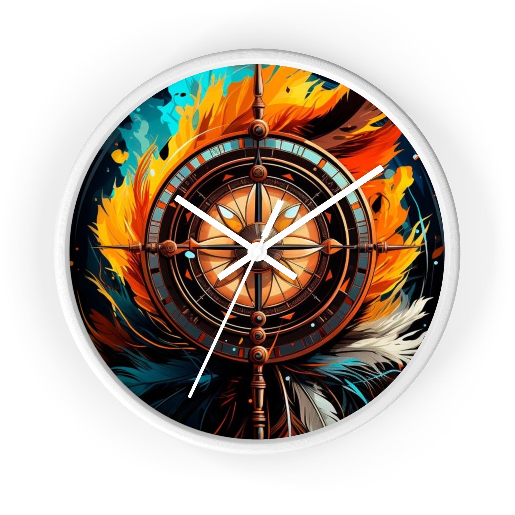 Vibrant Fire-Inspired Wall Clock, Home Decor for Bohemian Style, Unique Gift for Birthdays, Art Lovers, and Housewarming