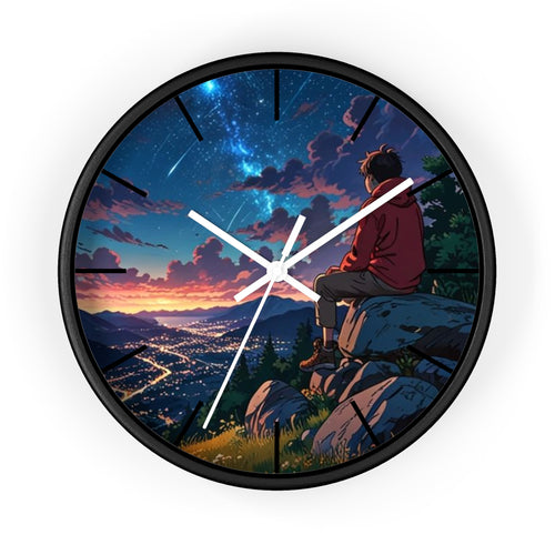Anime Sunset Wall Clock, Dreamy Home Decor, Gift for Anime Lovers, Unique Wall Art, Relaxing Atmosphere