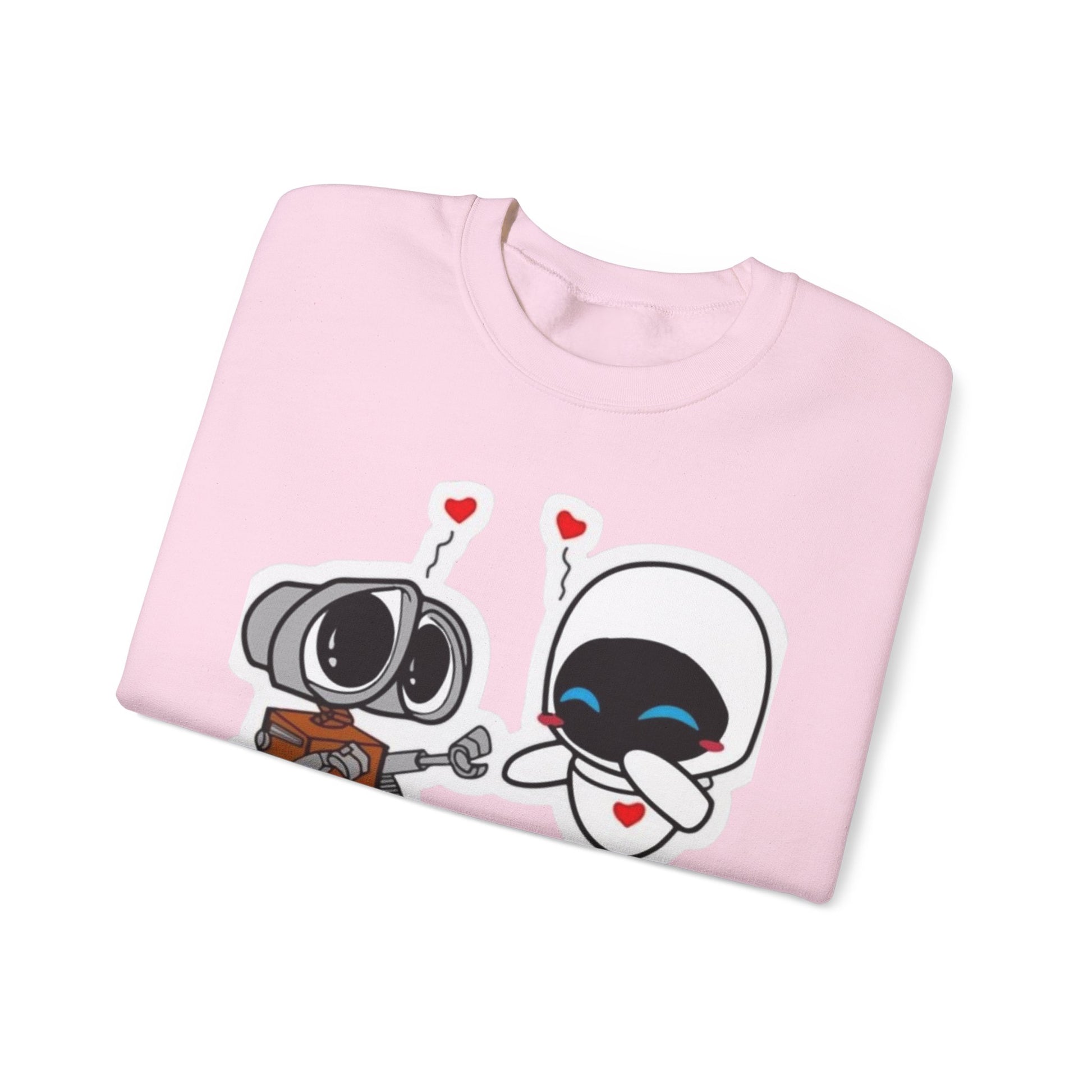 Cute Robot Love Crewneck Sweatshirt, Valentine's Day Gift, Cozy Unisex Pullover, Couple Sweatshirt, Cute Graphic Apparel