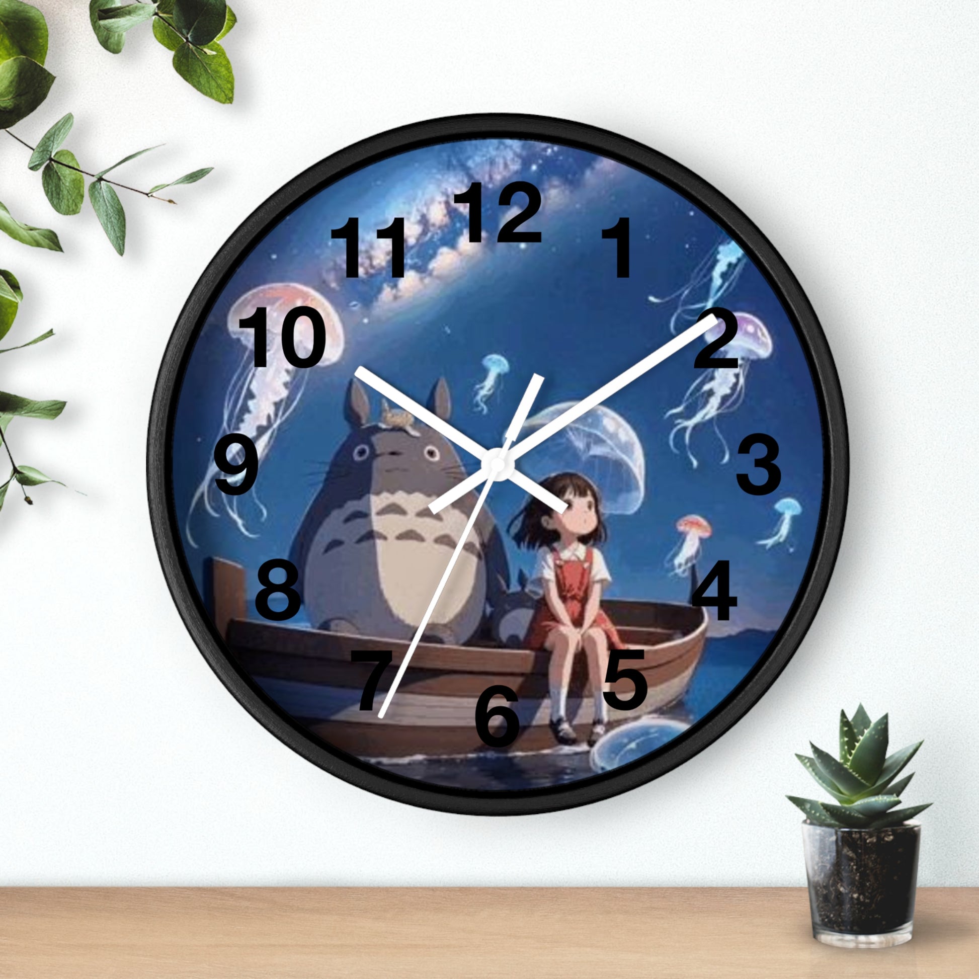 Whimsical Totoro Wall Clock - Anime Inspired Home Decor, Perfect Gift for Studio Ghibli Fans, Kid's Room Decor, Unique Clock