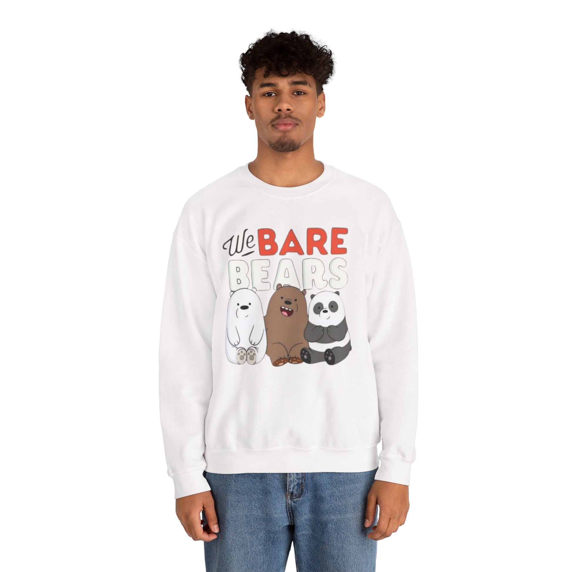 Cozy Cartoon Sweatshirt for Bear Lovers, We Bare Bears Crewneck, Cute Gift for Birthdays, Casual Wear, Animal Lover Apparel
