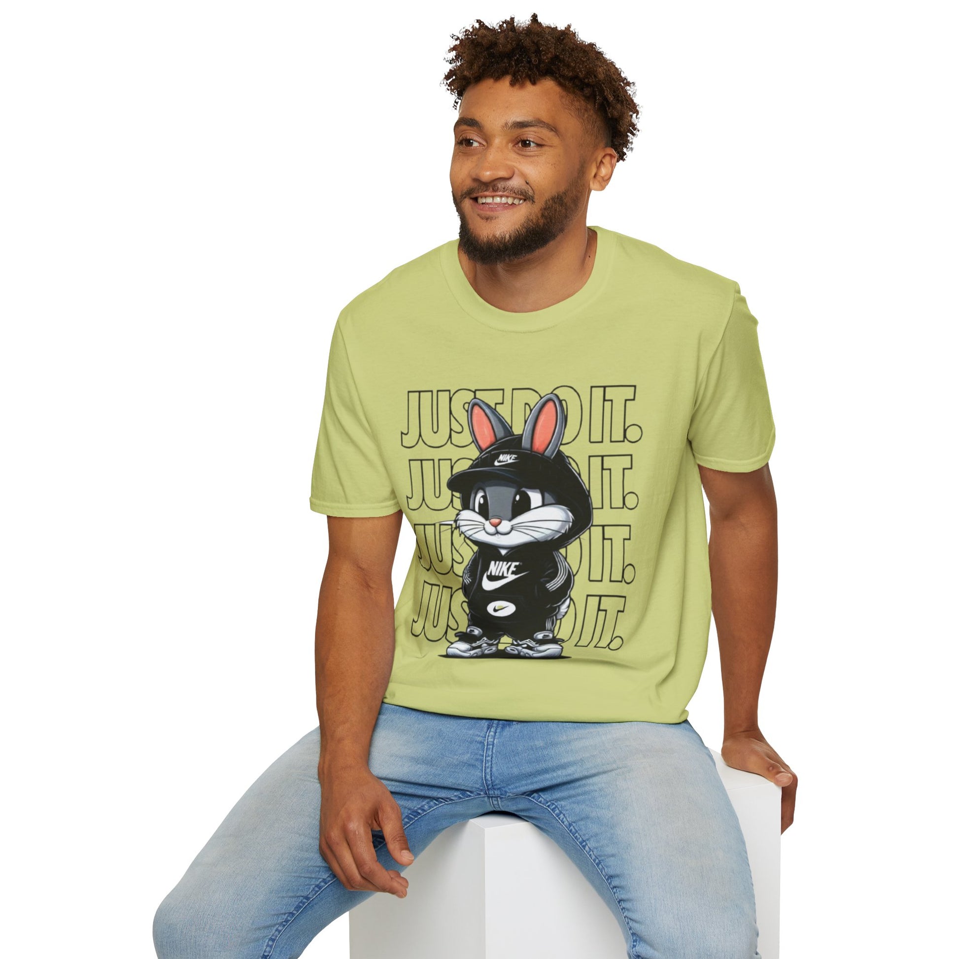 Cool Cartoon Bunny T-Shirt, Streetwear Tee, Casual Unisex Shirt, Gift for Kids & Teens, Perfect for Everyday Wear, Fun Graphic Top