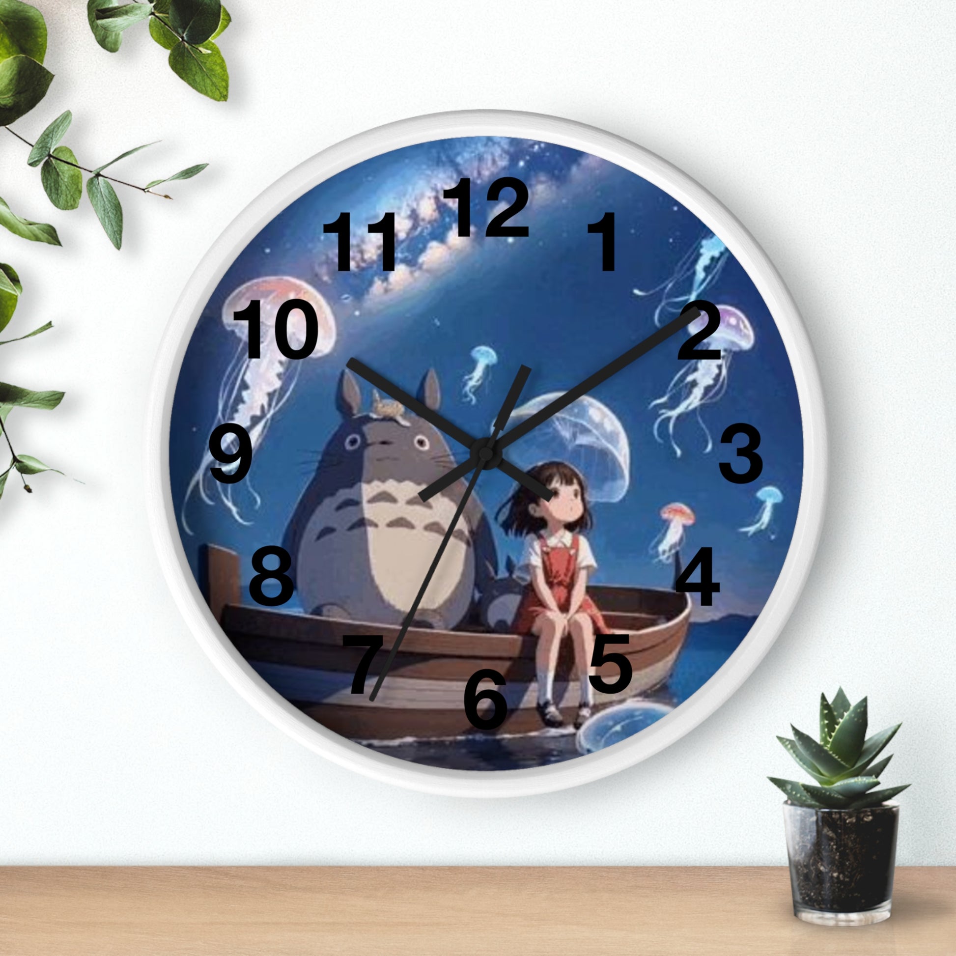 Whimsical Totoro Wall Clock - Anime Inspired Home Decor, Perfect Gift for Studio Ghibli Fans, Kid's Room Decor, Unique Clock