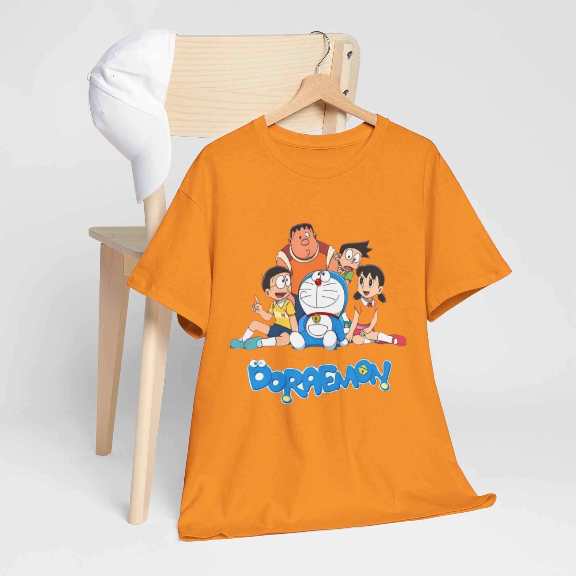 Doraemon Vintage Cartoon Unisex Tee - Nostalgic Gift for Fans, Oversized Cotton Shirt, Anime Merchandise, Casual Wear, Everyday Comfort