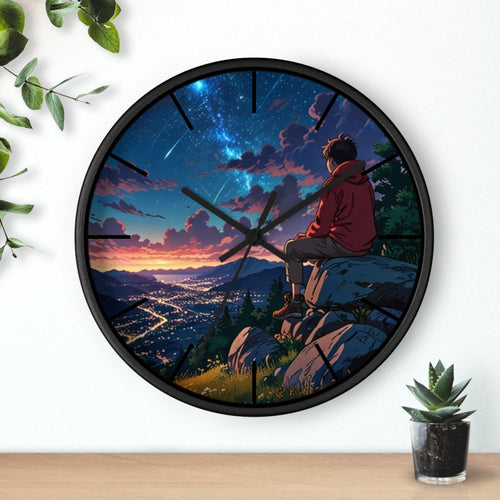 Anime Sunset Wall Clock, Dreamy Home Decor, Gift for Anime Lovers, Unique Wall Art, Relaxing Atmosphere