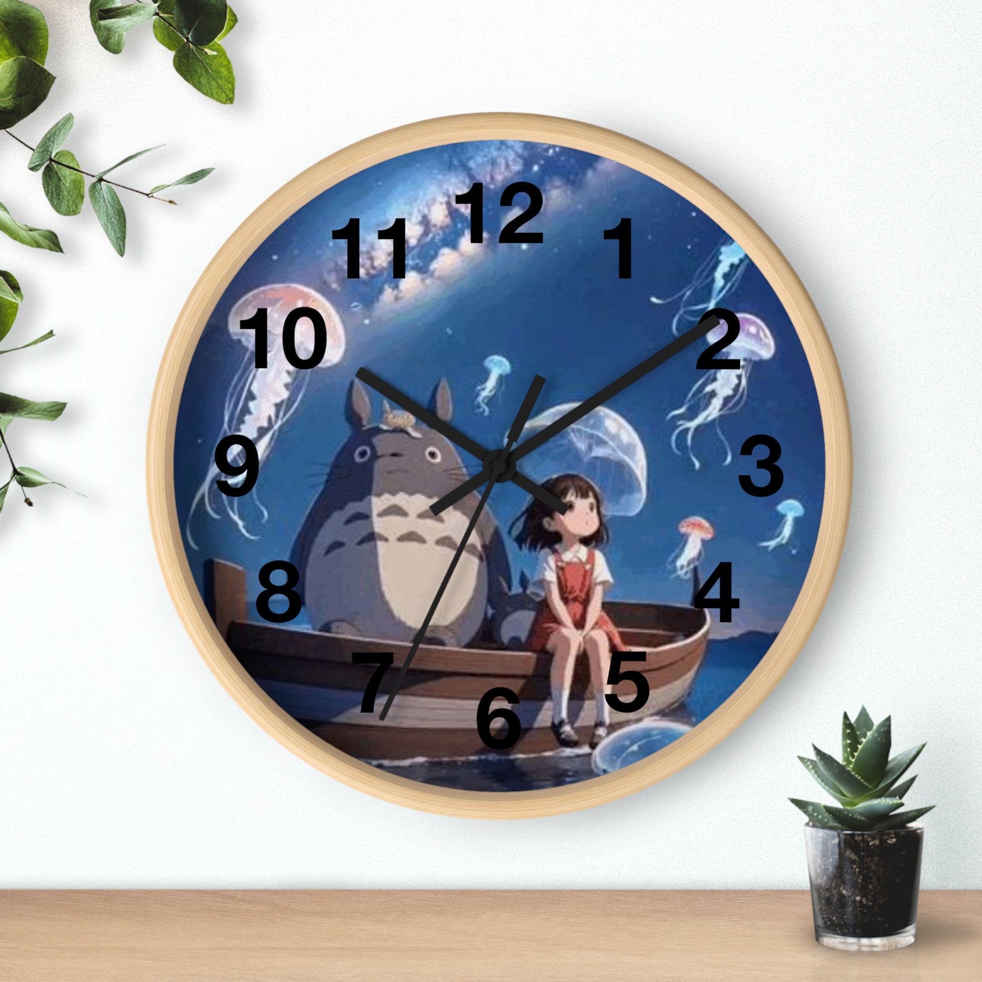 Whimsical Totoro Wall Clock - Anime Inspired Home Decor, Perfect Gift for Studio Ghibli Fans, Kid's Room Decor, Unique Clock