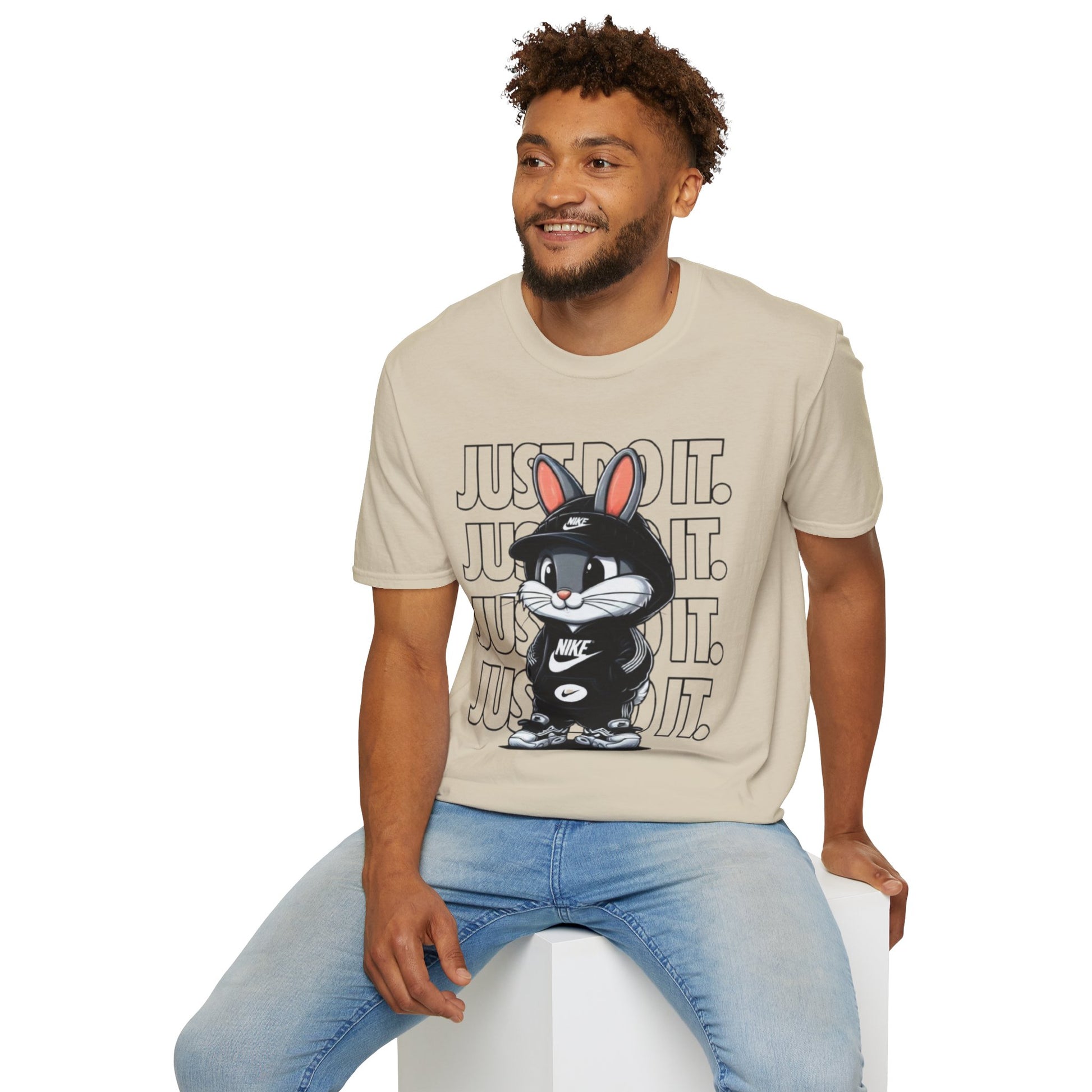 Cool Cartoon Bunny T-Shirt, Streetwear Tee, Casual Unisex Shirt, Gift for Kids & Teens, Perfect for Everyday Wear, Fun Graphic Top