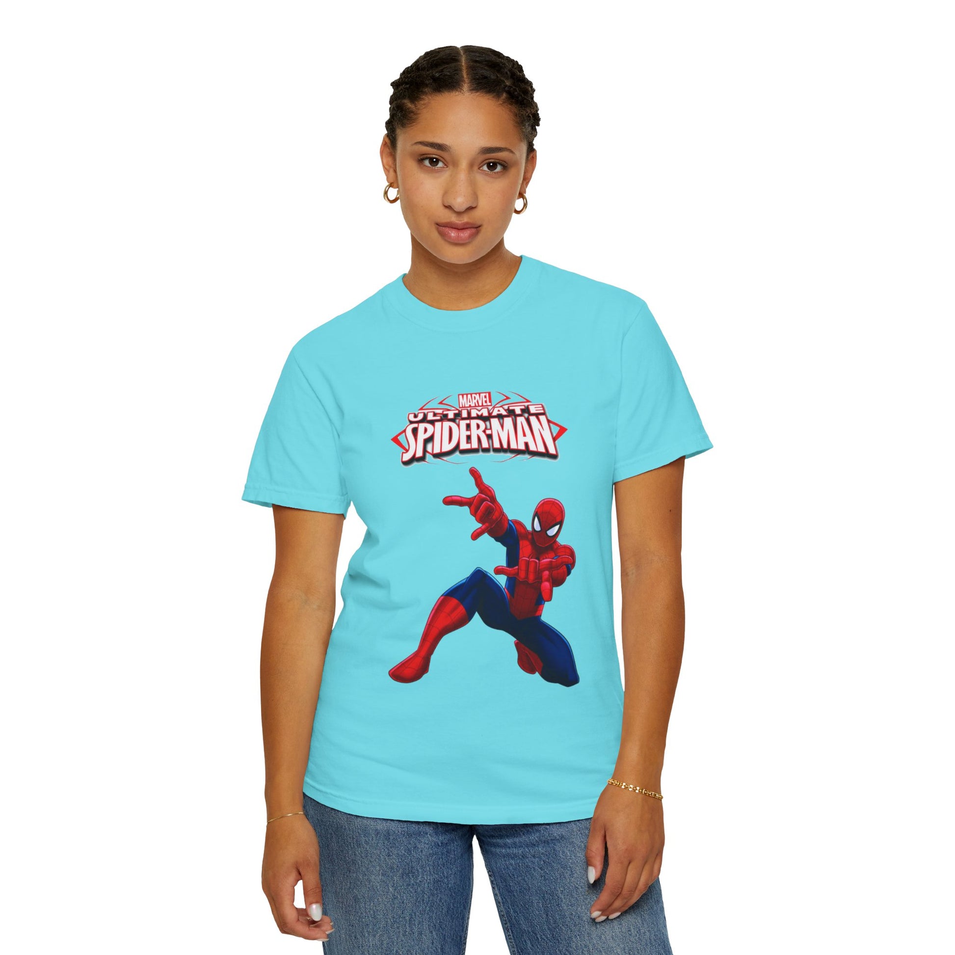 Marvel Spider-Man Unisex Garment-Dyed T-Shirt, Superhero Tee, Comic Fan Gift, Casual Wear, Birthday, Kids Clothing