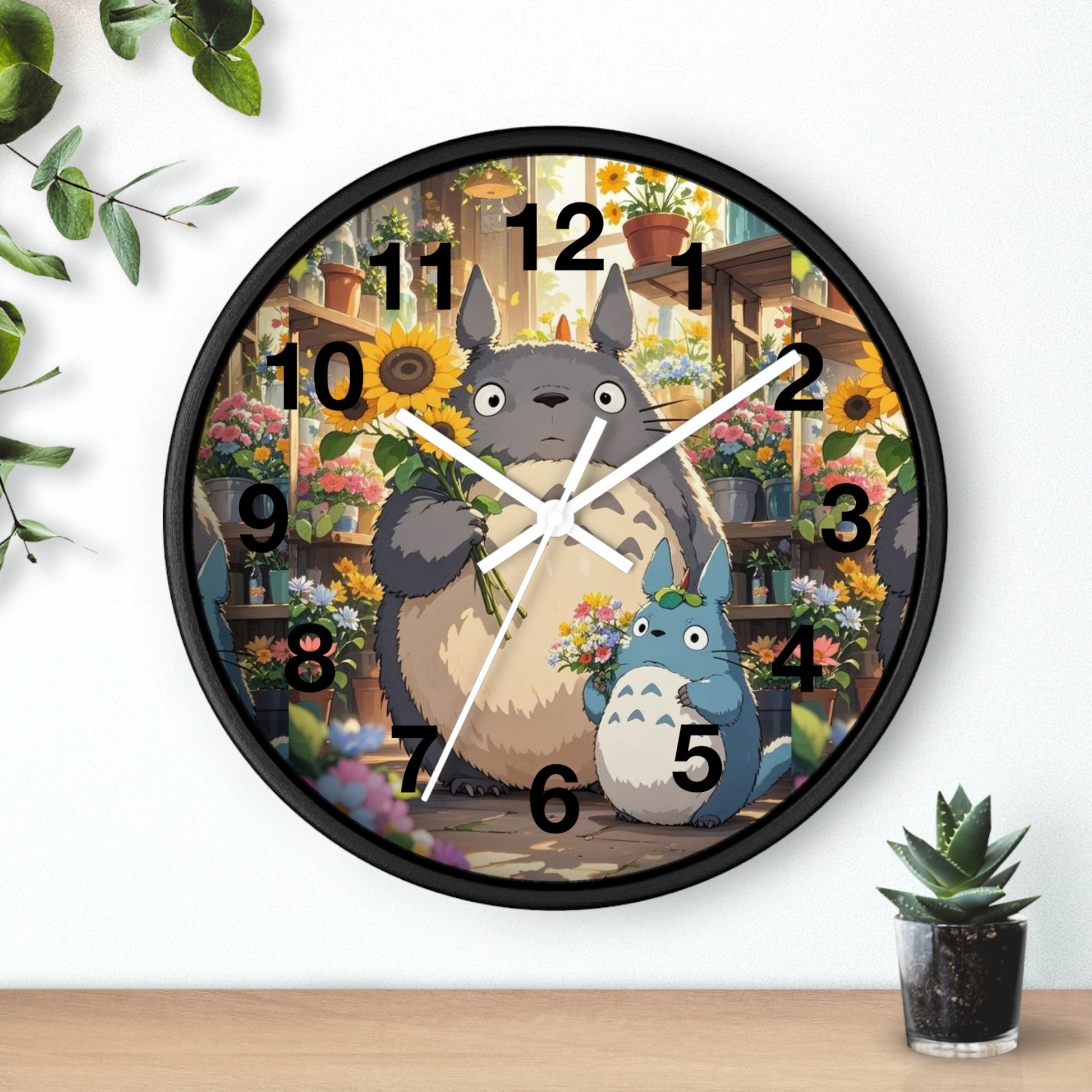 Whimsical Totoro Wall Clock – Cozy Home Decor for Anime Lovers, Gift for Birthdays, Nursery, Handmade Clock, Cute Wall Art