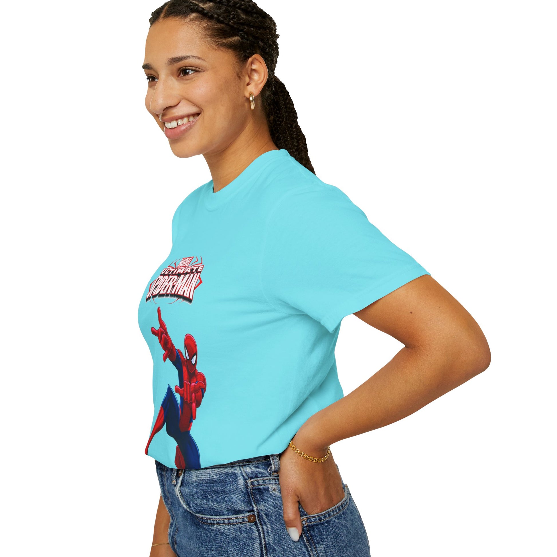Marvel Spider-Man Unisex Garment-Dyed T-Shirt, Superhero Tee, Comic Fan Gift, Casual Wear, Birthday, Kids Clothing
