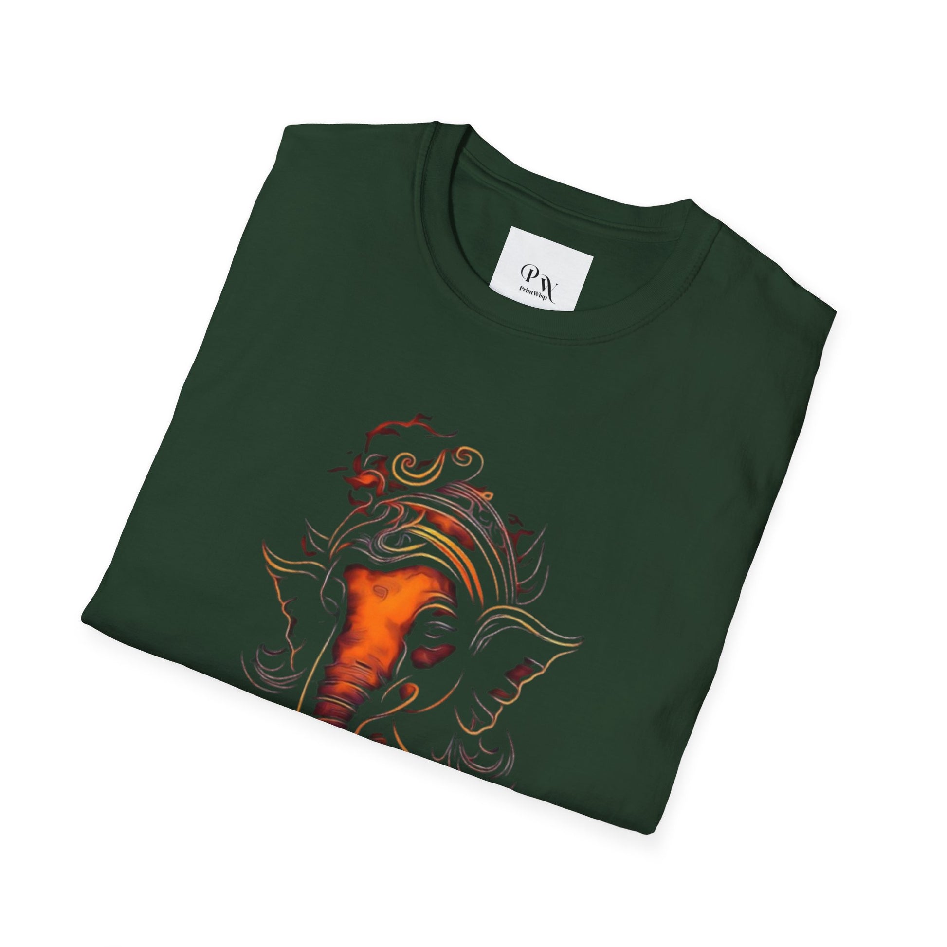 Ganesh T-shirt - Unisex Softstyle T-Shirt, Bohemian Shirt, Festival Wear, Unique Gift, Spiritual Fashion