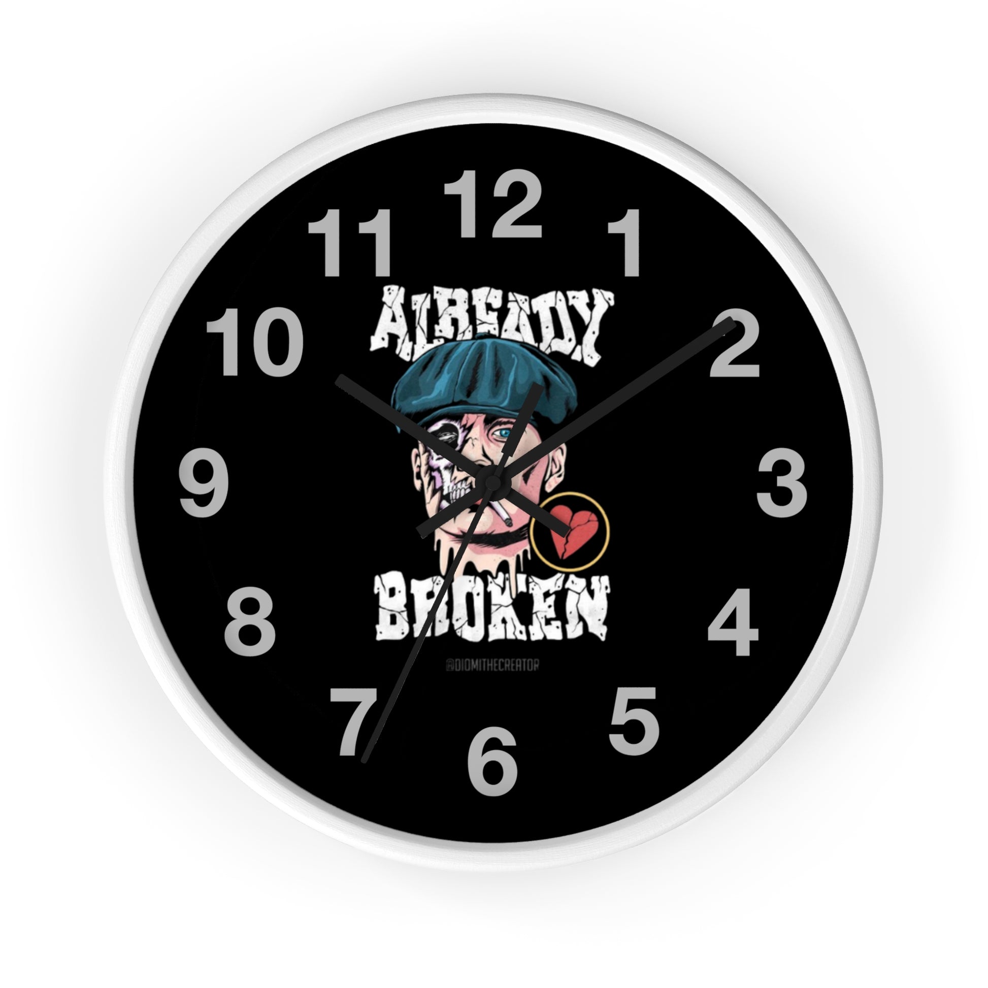 Vintage-Inspired Wall Clock | 'Already Broken' Design | Perfect for Home Decor, Gift, Office, Collectibles, Unique Wall Art