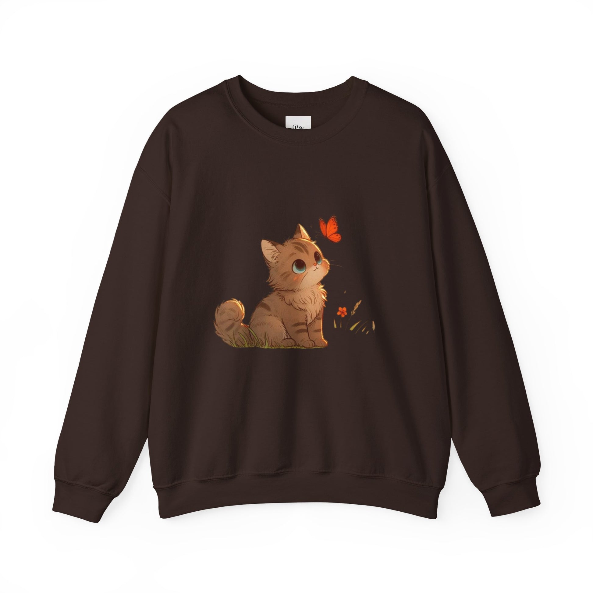 Cozy Cat & Butterfly Sweatshirt - Cute Unisex Crewneck Perfect for Cat Lovers, Gifts for Pet Owners, Fall Fashion, Casual Wear