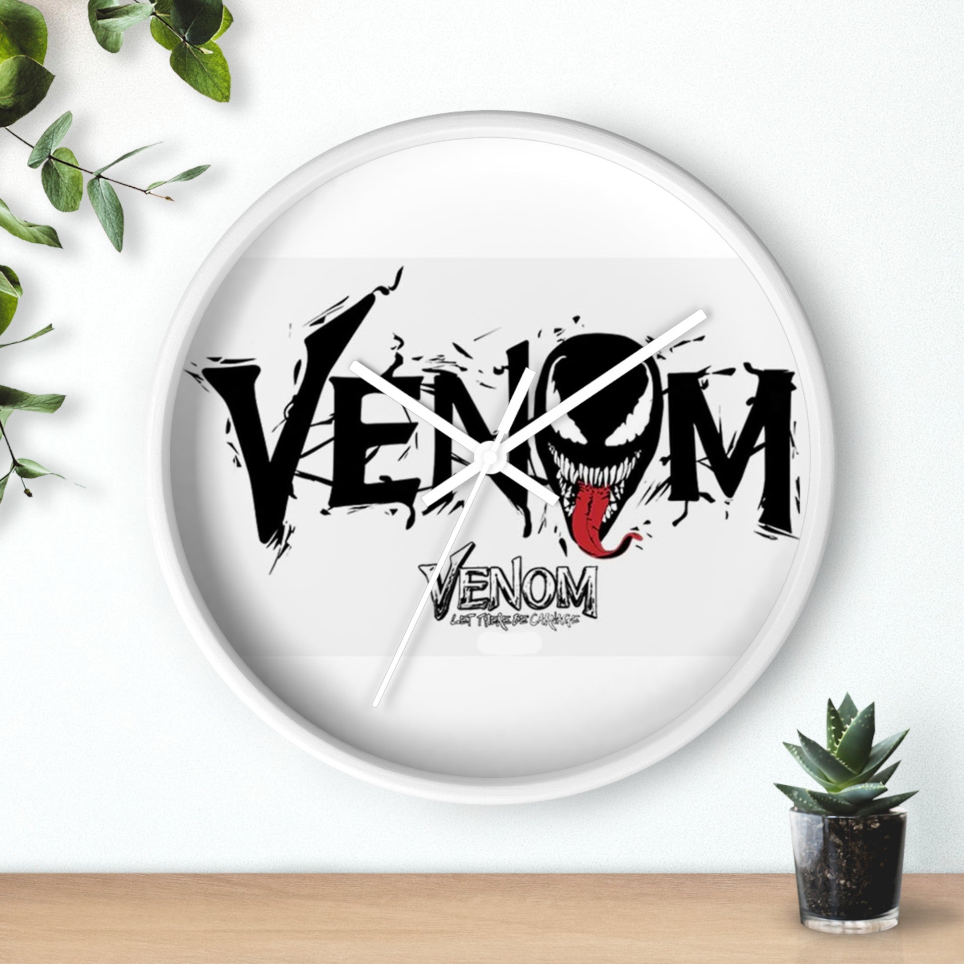 Venom-Inspired Wall Clock for Marvel Fans, Unique Decor, Gift for Comic Lovers, Nerd Room Decor, Stylish Timepiece