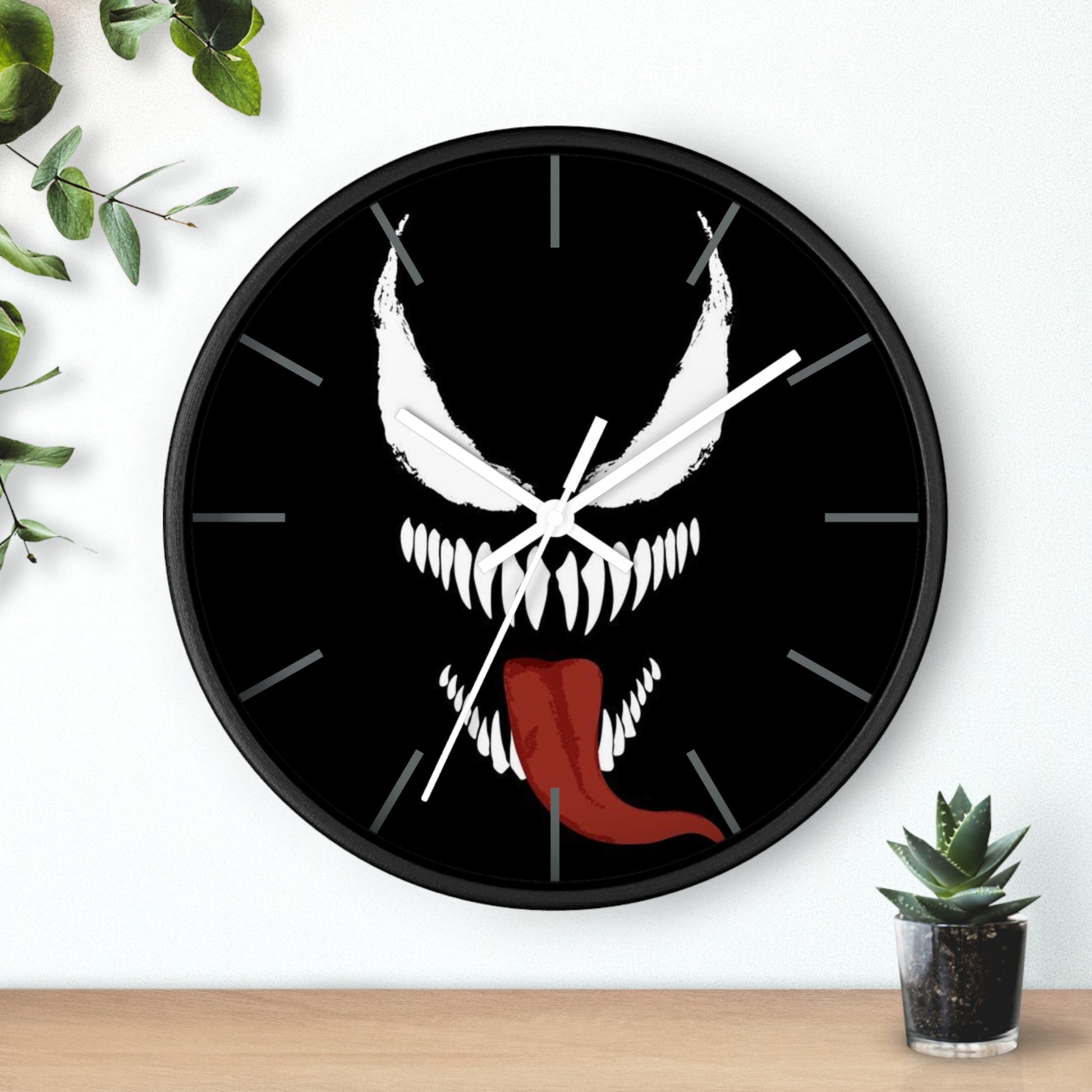 Venom-Inspired Wall Clock, Edgy Home Decor, Unique Gift for Fans, Geeky Office Wall Art, Halloween Decoration