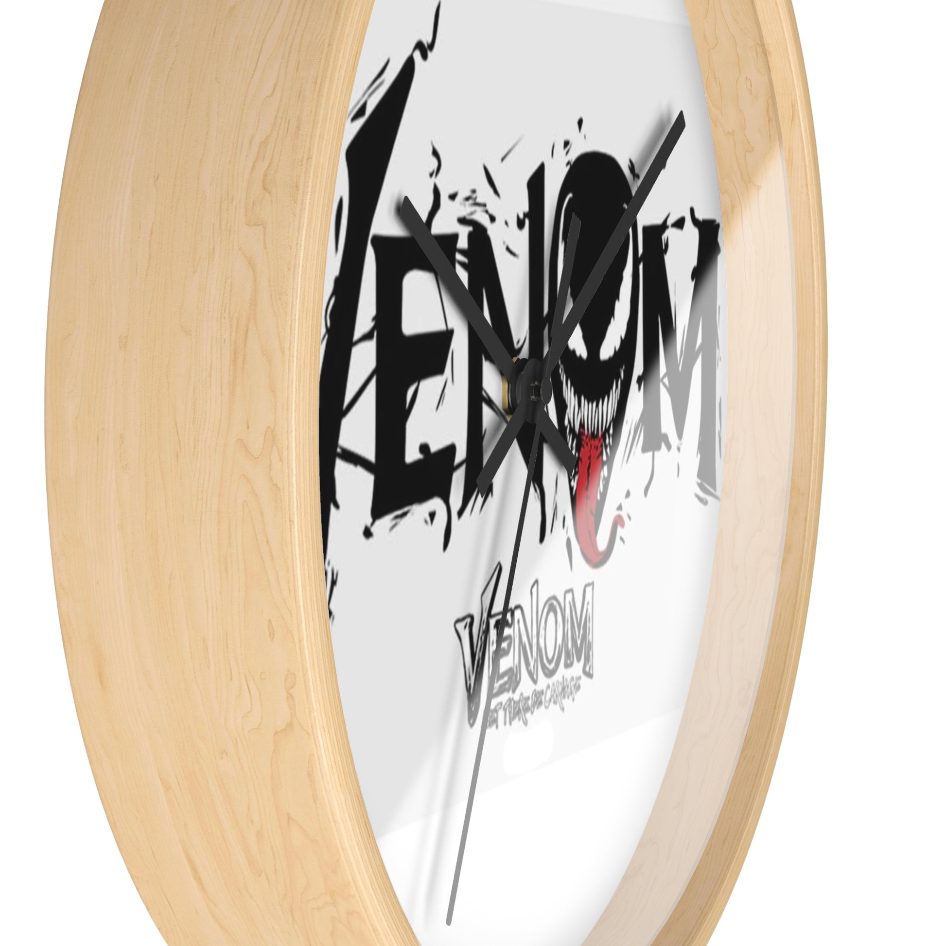 Venom-Inspired Wall Clock for Marvel Fans, Unique Decor, Gift for Comic Lovers, Nerd Room Decor, Stylish Timepiece