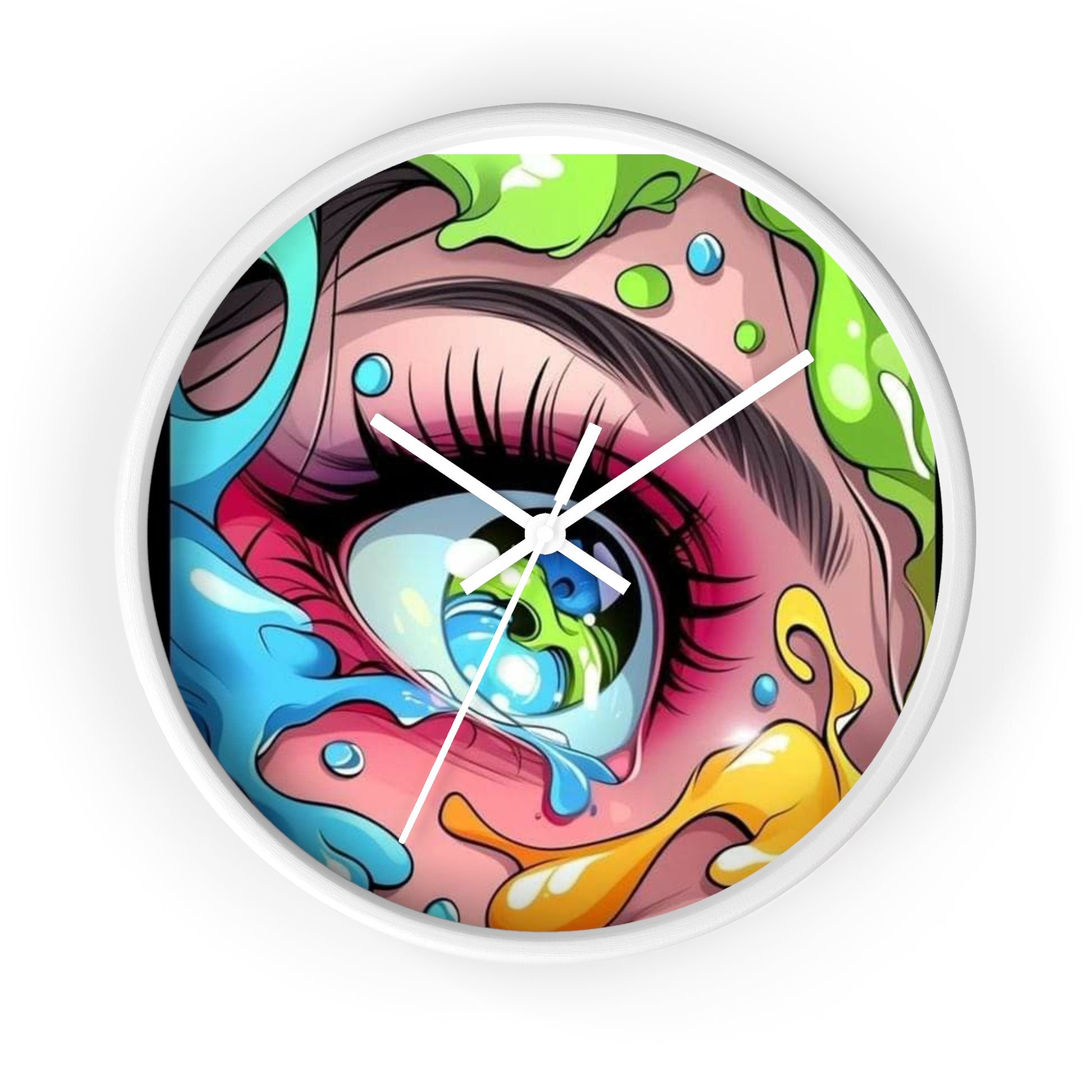 Vibrant Artistic Wall Clock - Eye Design, Colorful Home Decor, Unique Gift, Modern Art, Bedroom Wall Art, Handmade Clock