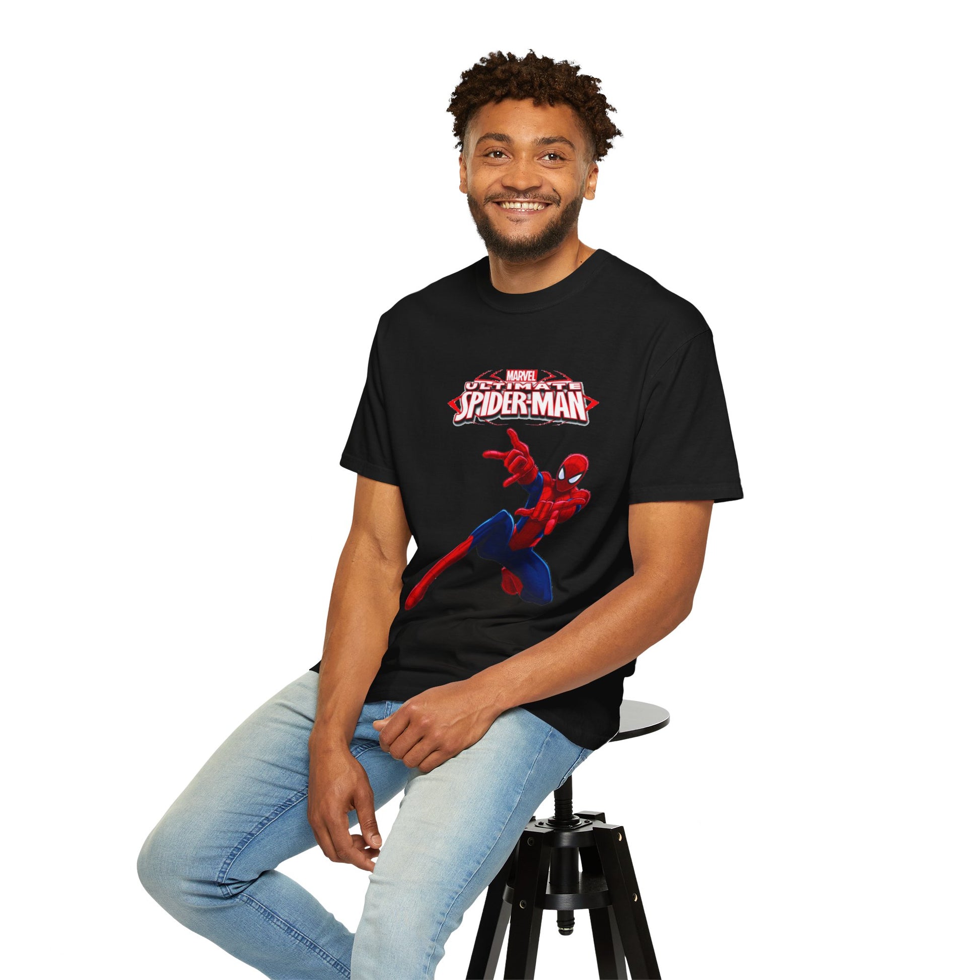 Marvel Spider-Man Unisex Garment-Dyed T-Shirt, Superhero Tee, Comic Fan Gift, Casual Wear, Birthday, Kids Clothing